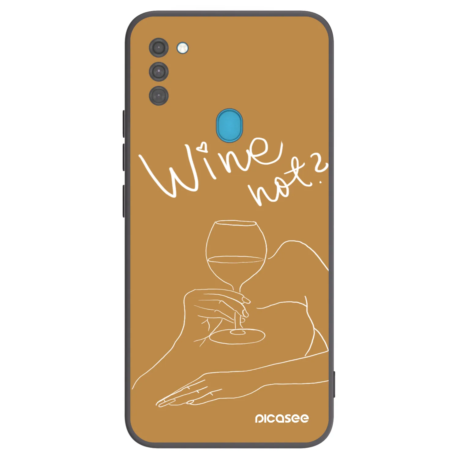 Picasee silikonowe czarne etui na Samsung Galaxy M11 - Wine not