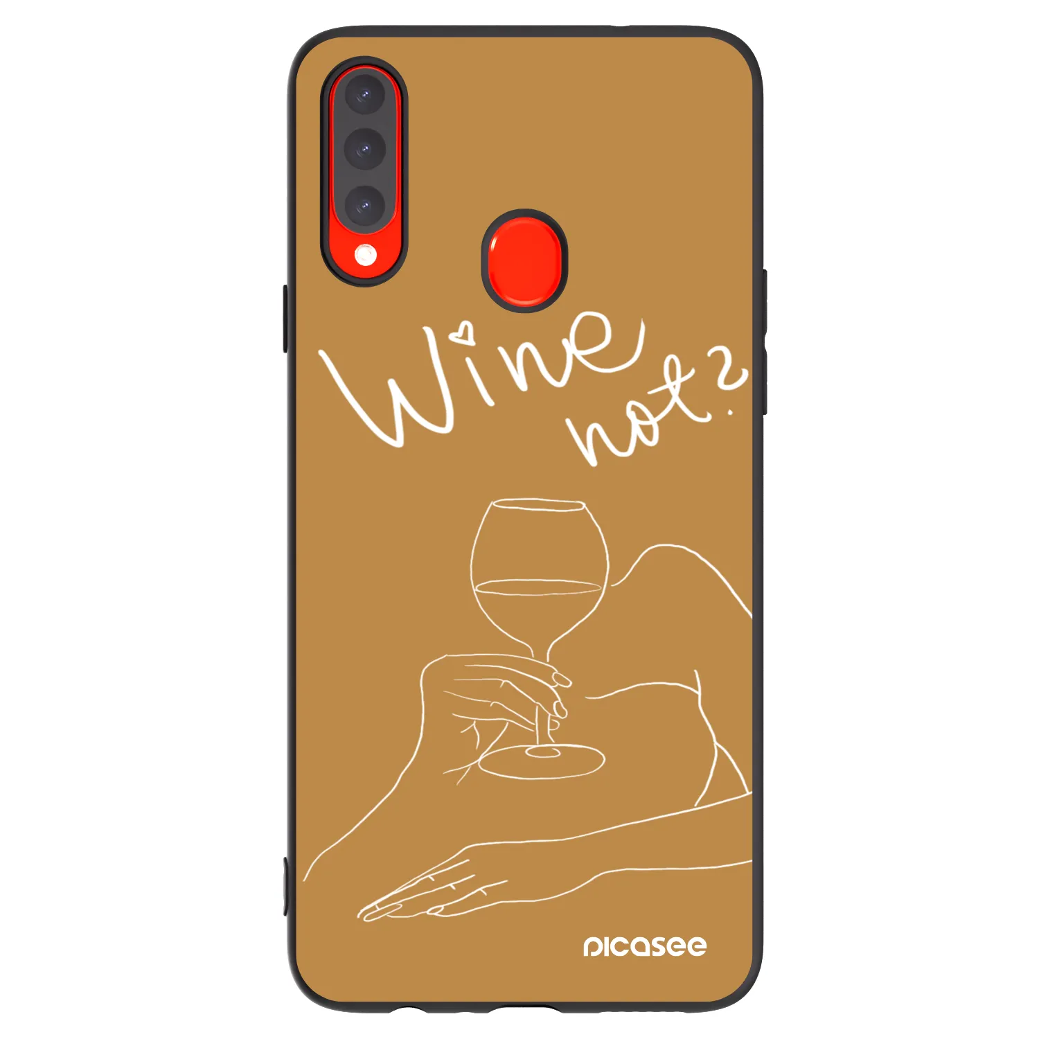 Picasee silikonowe czarne etui na Samsung Galaxy A20s - Wine not