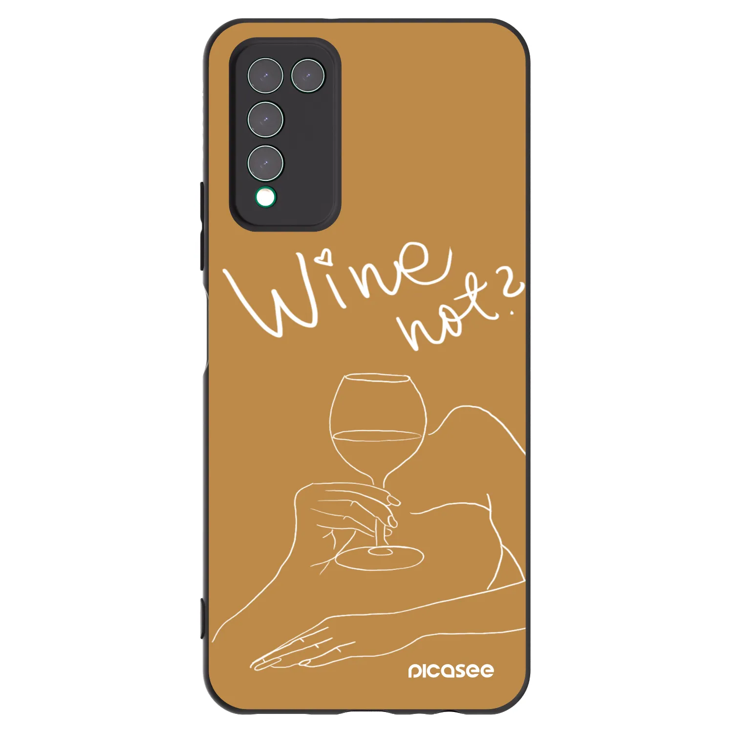 Picasee silikonowe czarne etui na Honor 10X Lite - Wine not