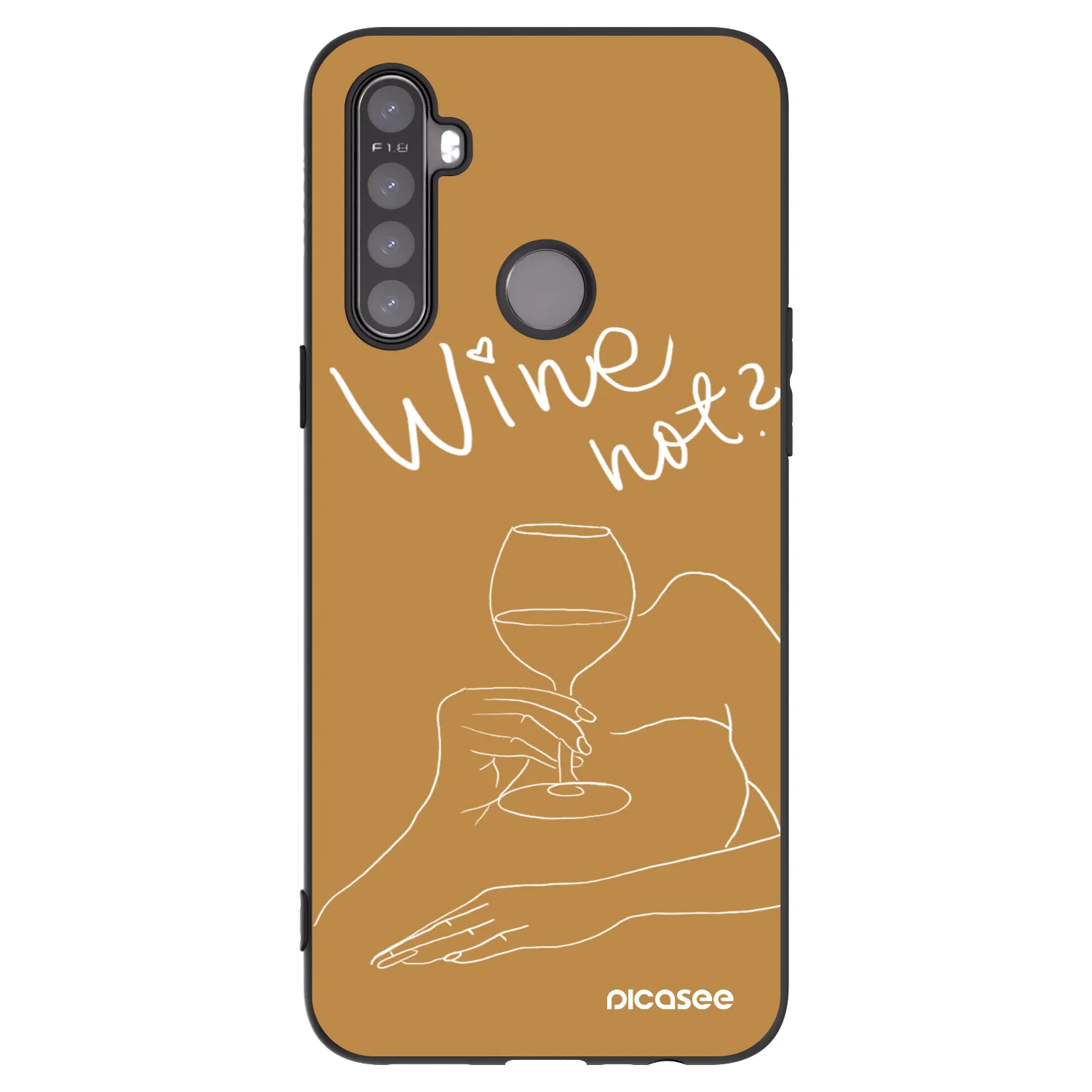 Picasee silikonowe czarne etui na Realme 5 - Wine not