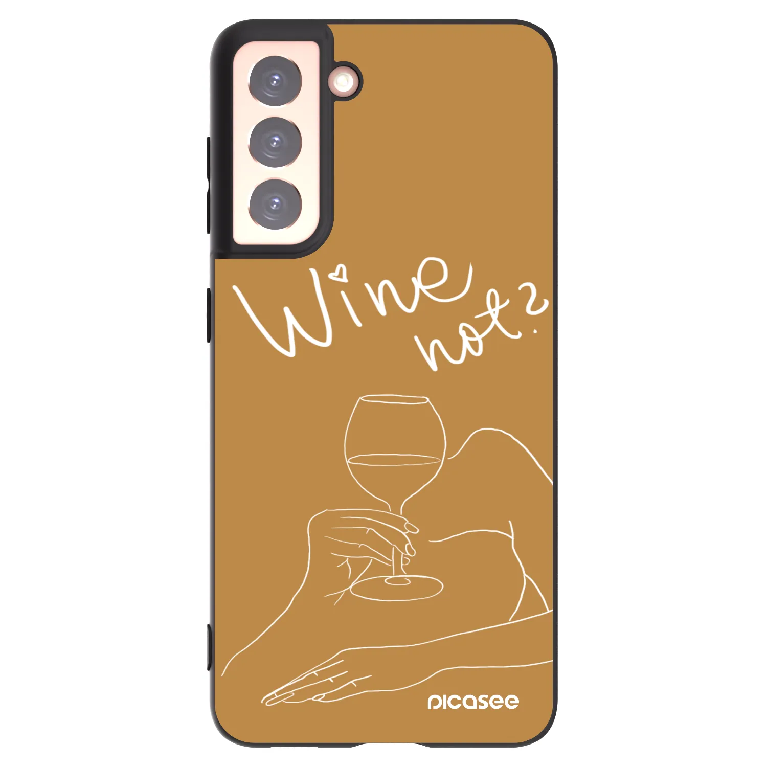 Picasee silikonowe czarne etui na Samsung Galaxy S21 5G G991B - Wine not