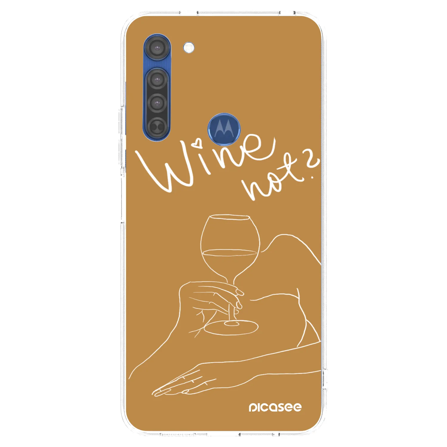Picasee silikonowe przeźroczyste etui na Motorola Moto G8 - Wine not