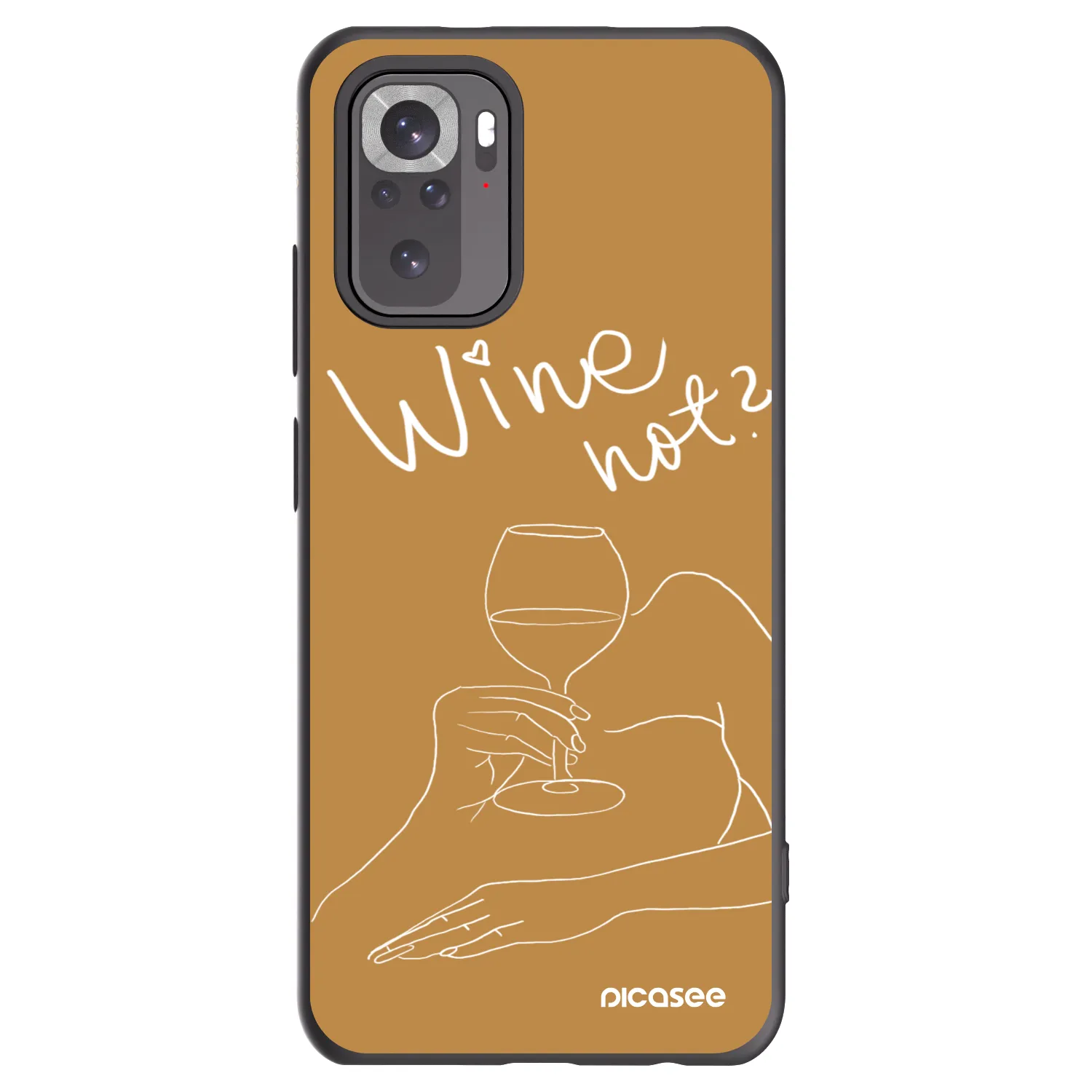 Picasee silikonowe czarne etui na Xiaomi Redmi Note 10 - Wine not