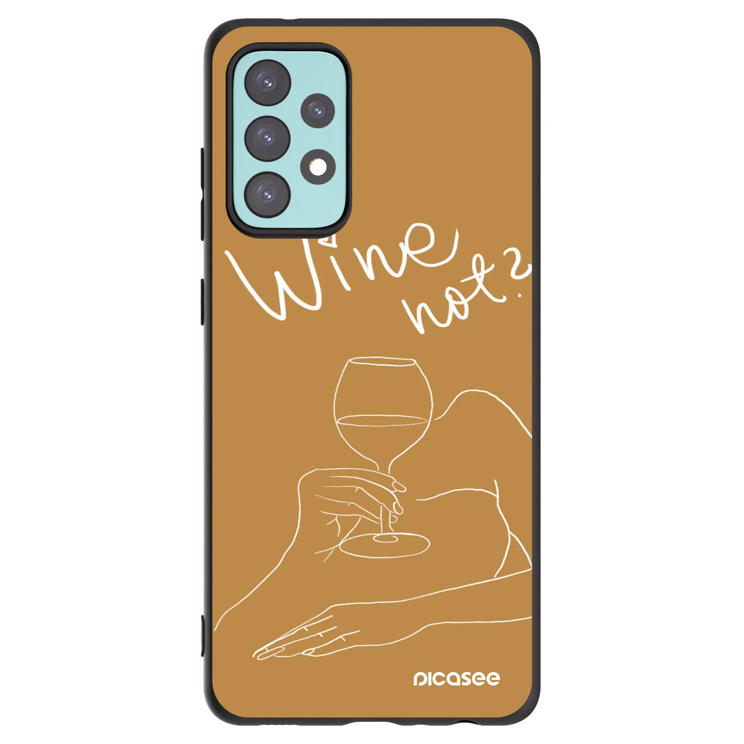 Picasee silikonowe czarne etui na Samsung Galaxy A72 A725F - Wine not
