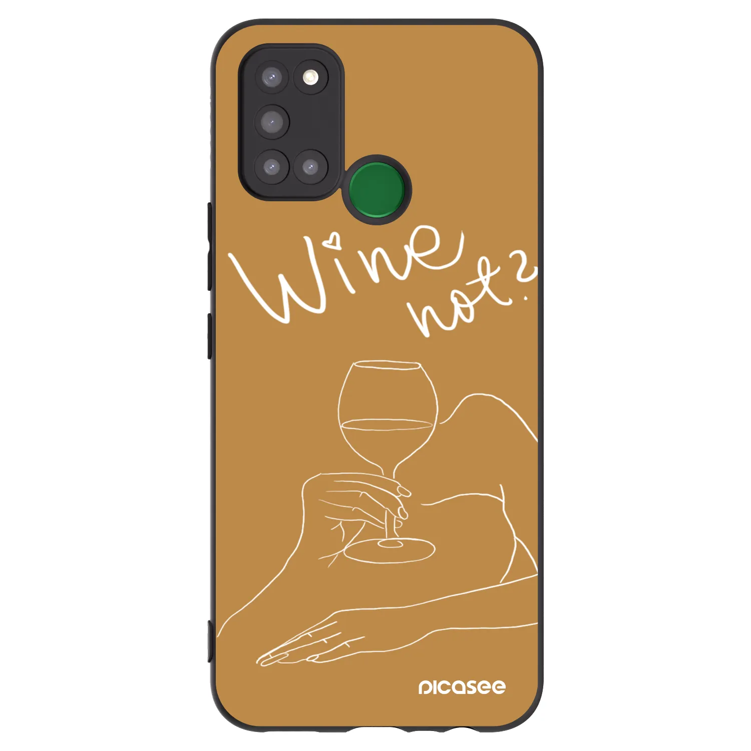 Picasee silikonowe czarne etui na Realme 7i - Wine not