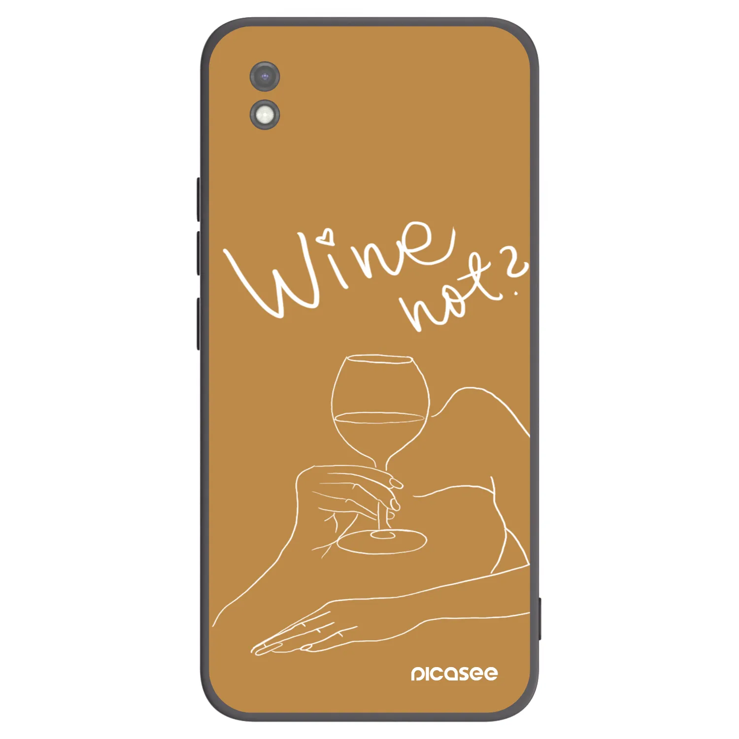 Picasee silikonowe czarne etui na Xiaomi Redmi 9AT - Wine not