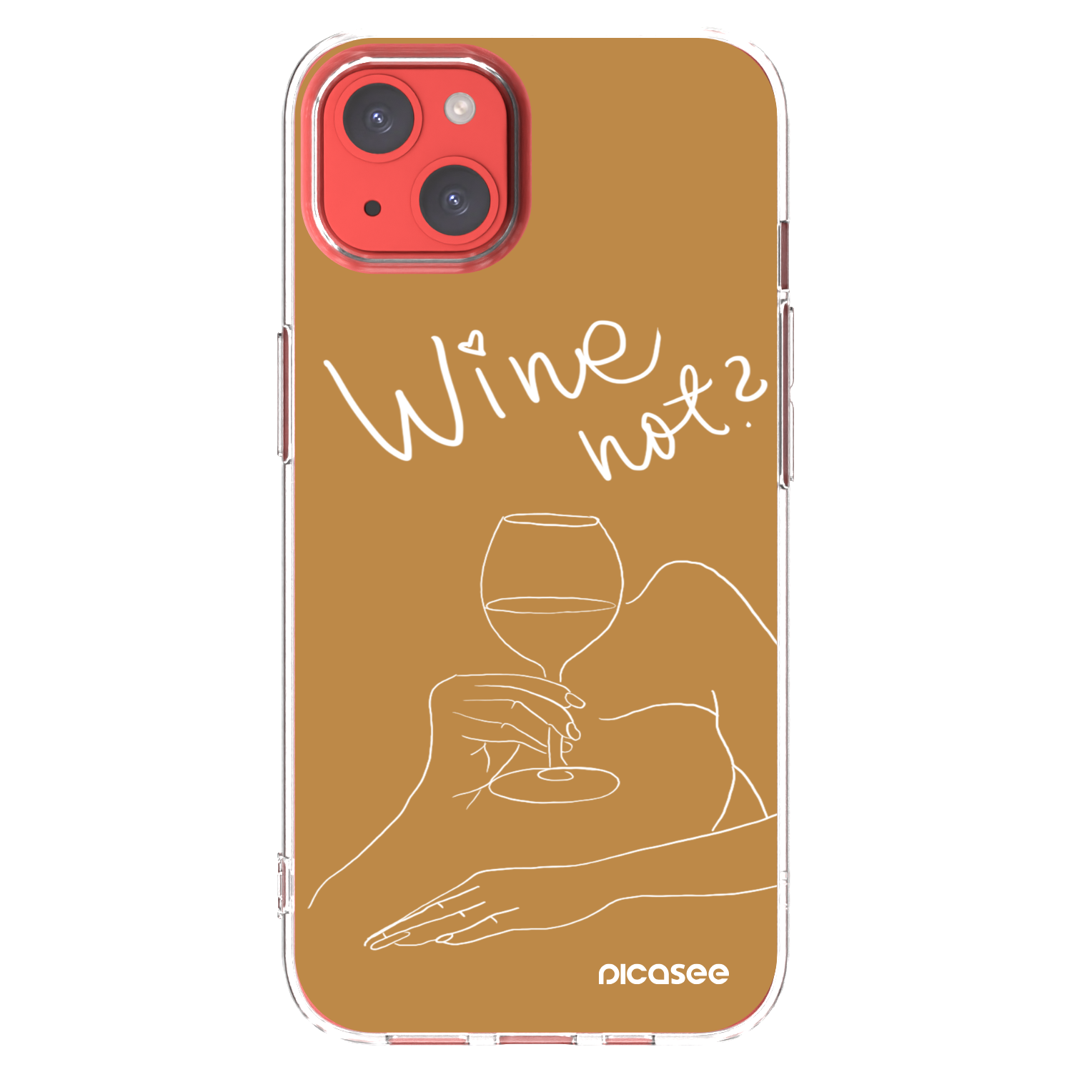 Picasee silikonowe przeźroczyste etui na Apple iPhone 13 - Wine not