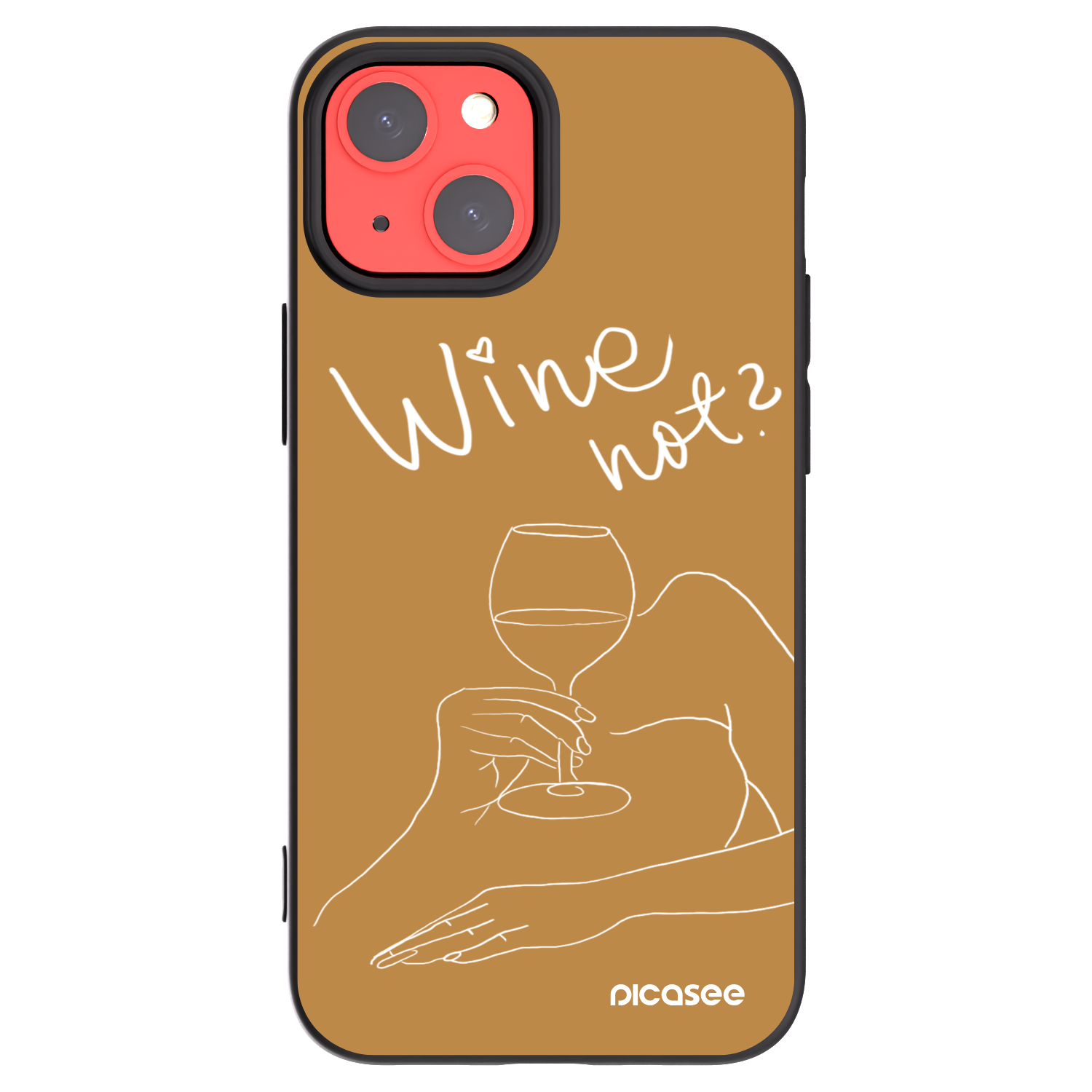 Picasee silikonowe czarne etui na Apple iPhone 13 mini - Wine not