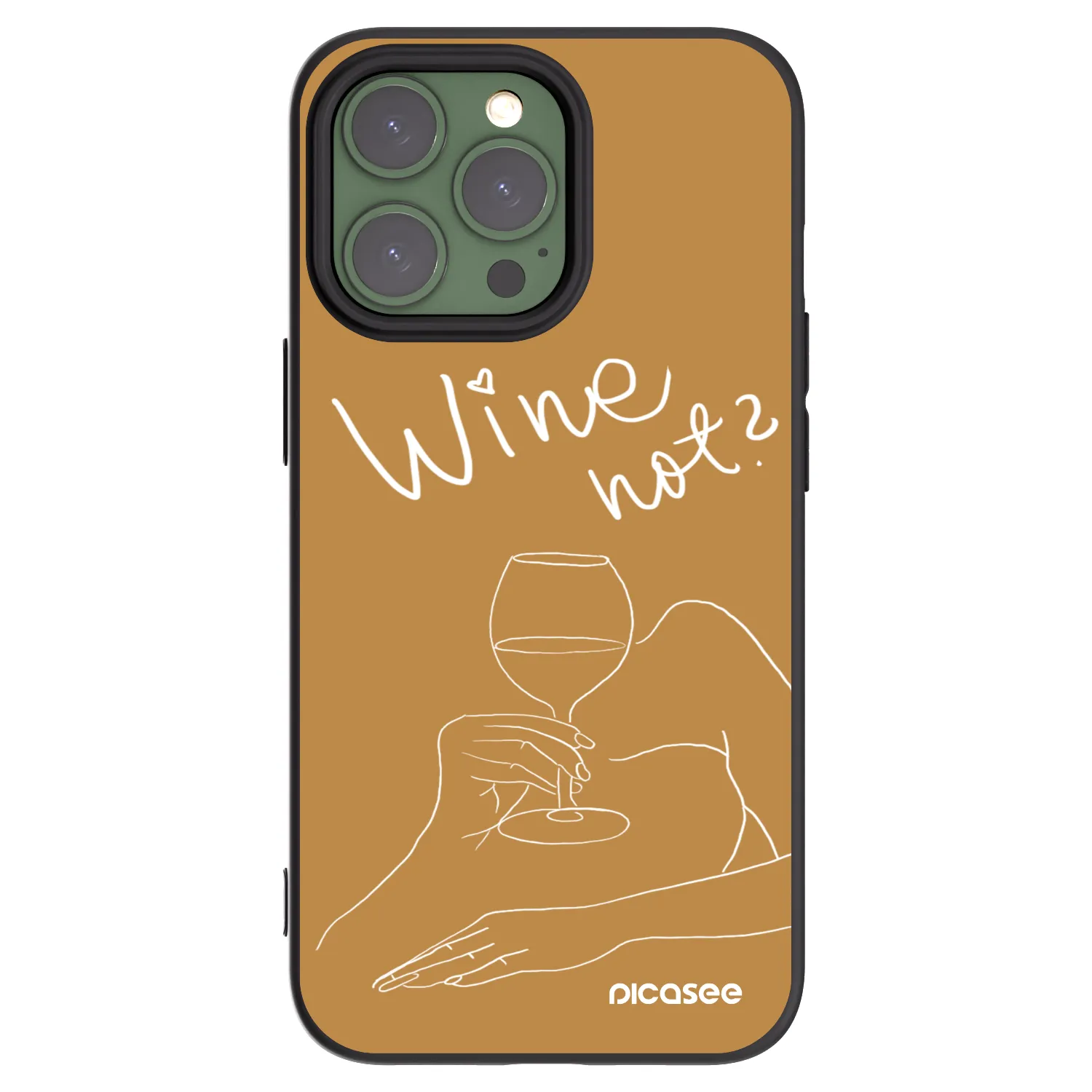 Picasee silikonowe czarne etui na Apple iPhone 13 Pro - Wine not