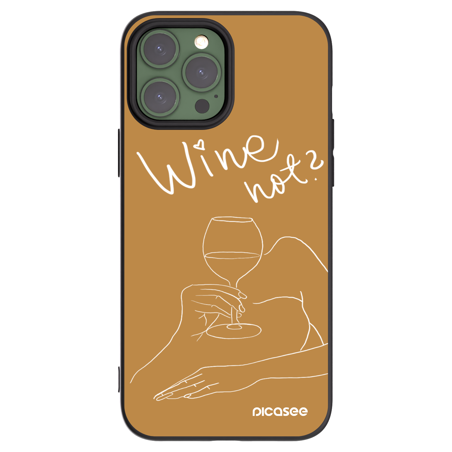 Picasee silikonowe czarne etui na Apple iPhone 13 Pro Max - Wine not