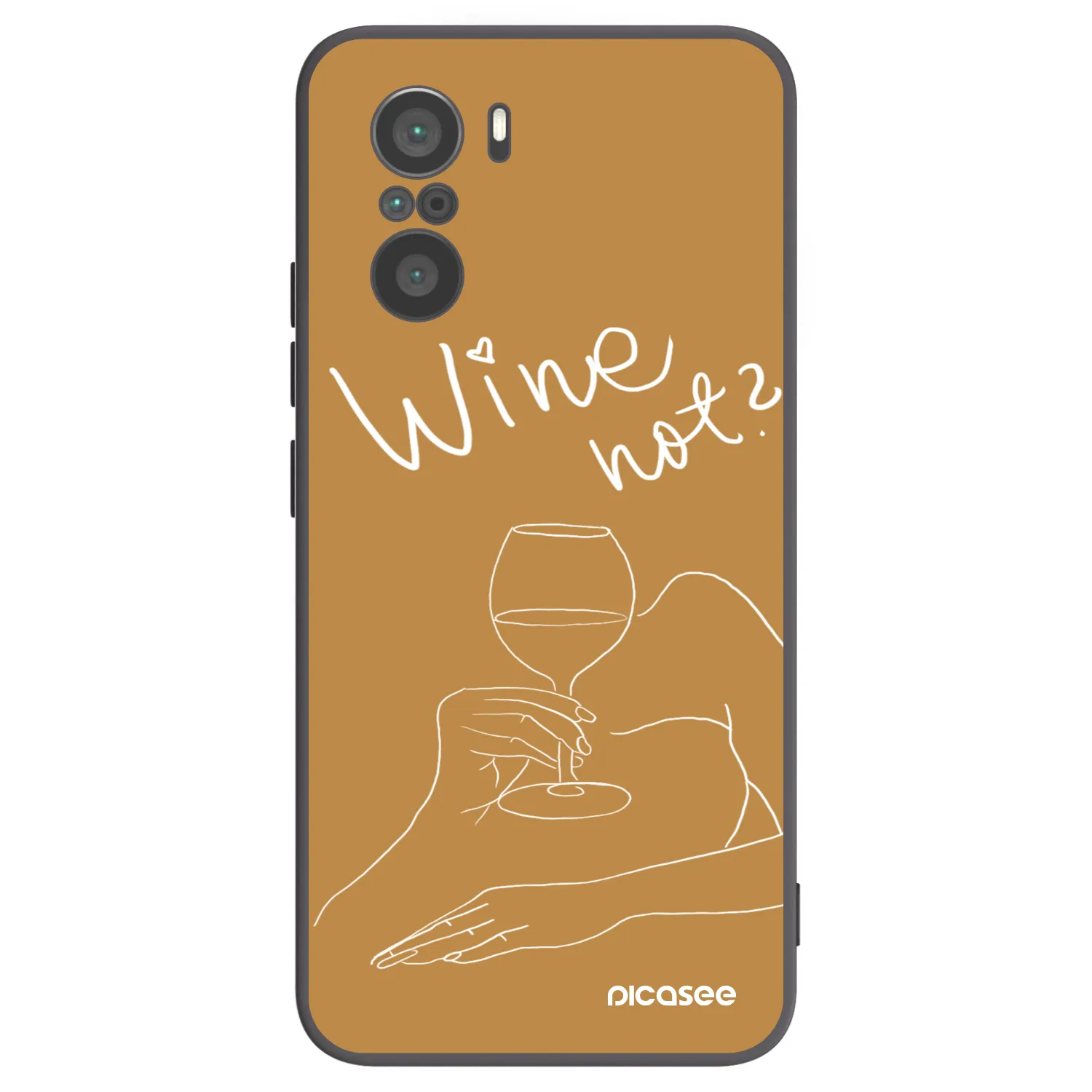 Picasee silikonowe czarne etui na Xiaomi Poco F3 - Wine not