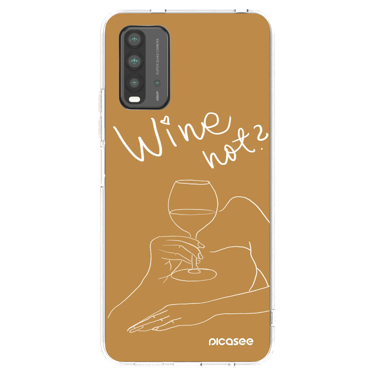 Picasee silikonowe czarne etui na Xiaomi Redmi 9T - Wine not