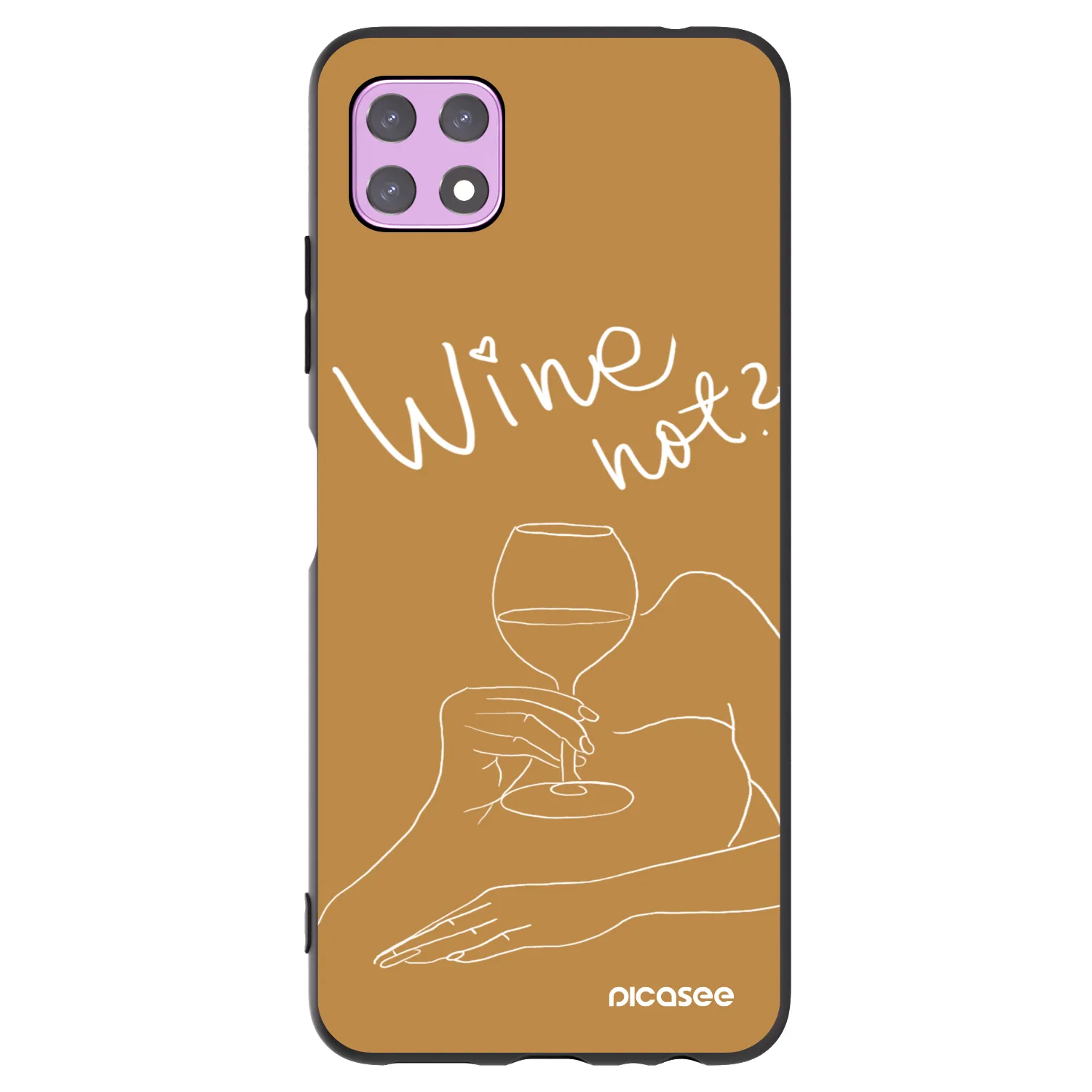Picasee silikonowe czarne etui na Samsung Galaxy A22 A226B 5G - Wine not