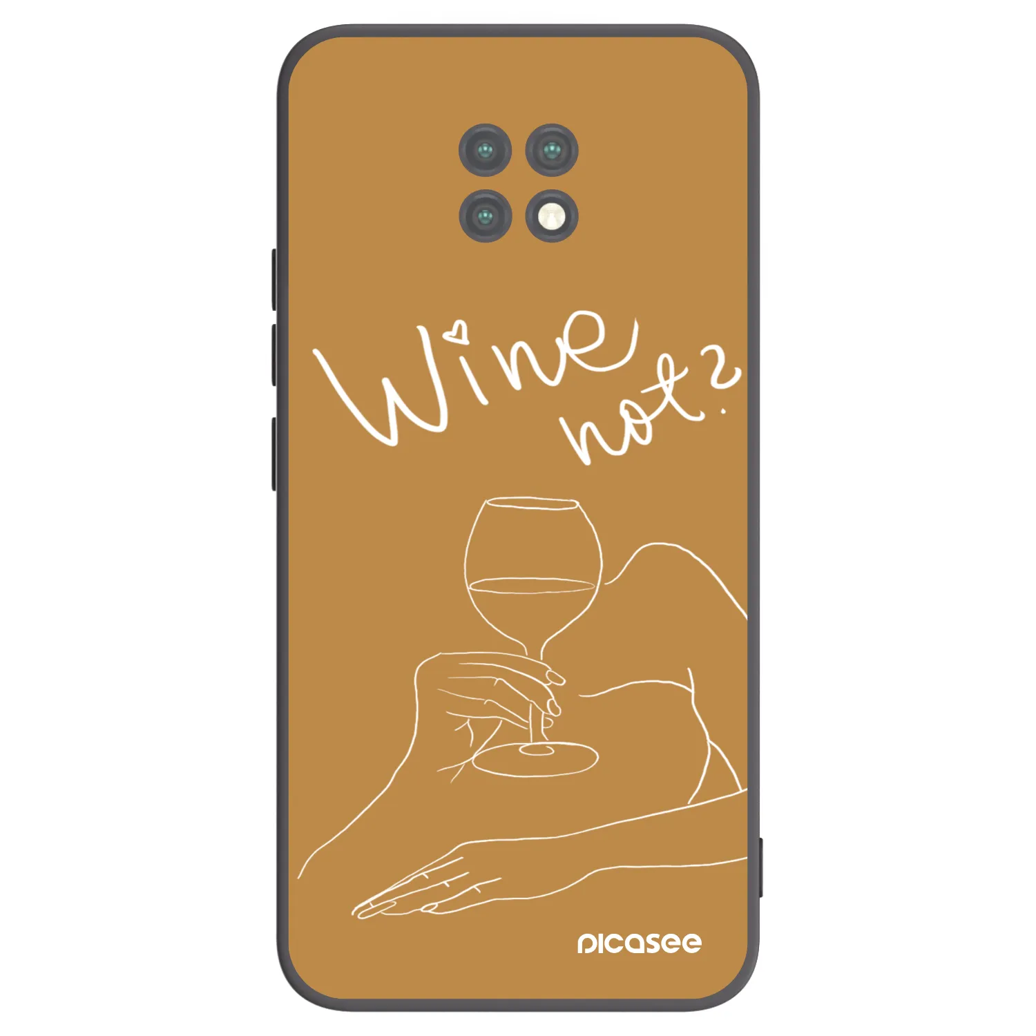 Picasee silikonowe czarne etui na Xiaomi Redmi Note 9T - Wine not