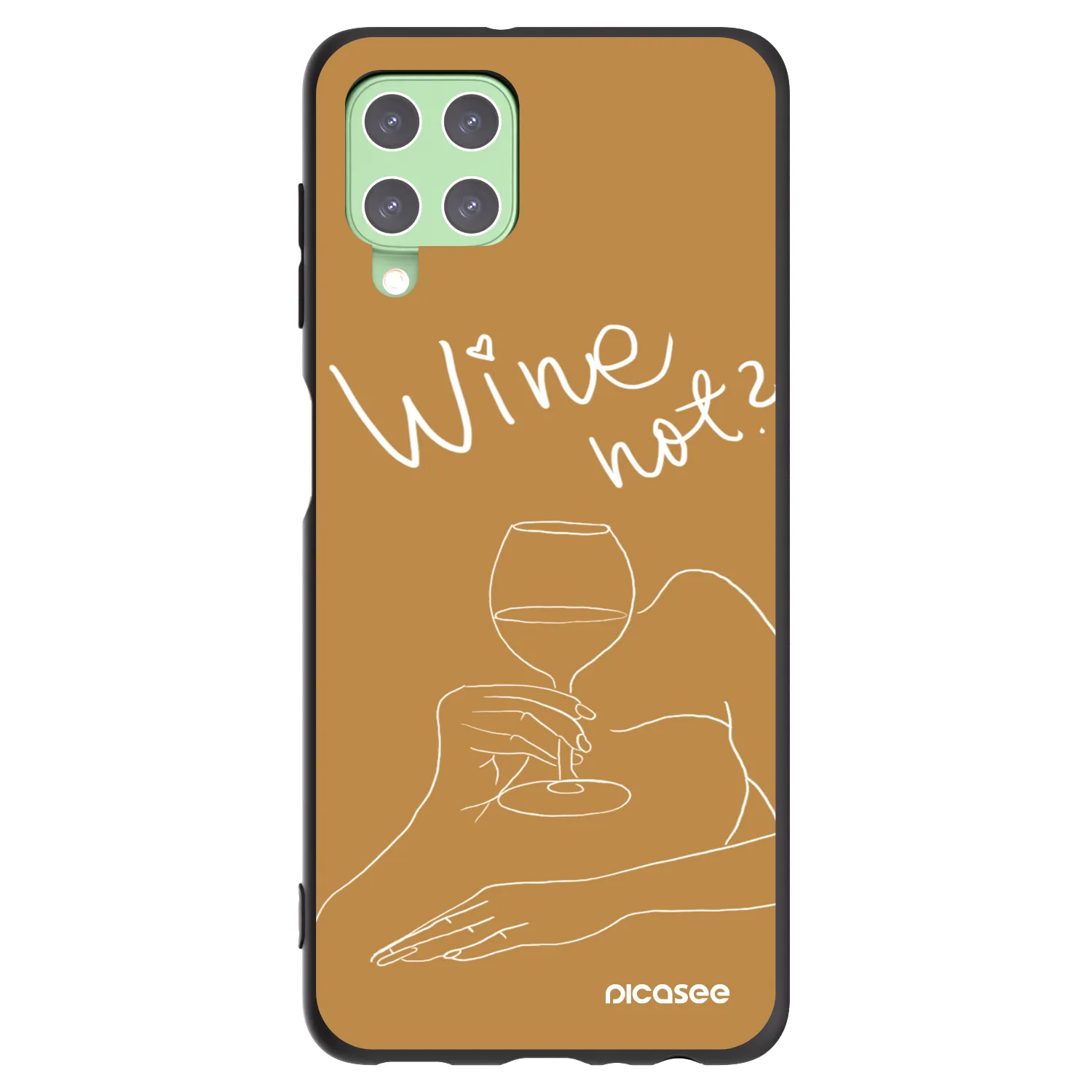 Picasee silikonowe czarne etui na Samsung Galaxy A22 A225F 4G - Wine not