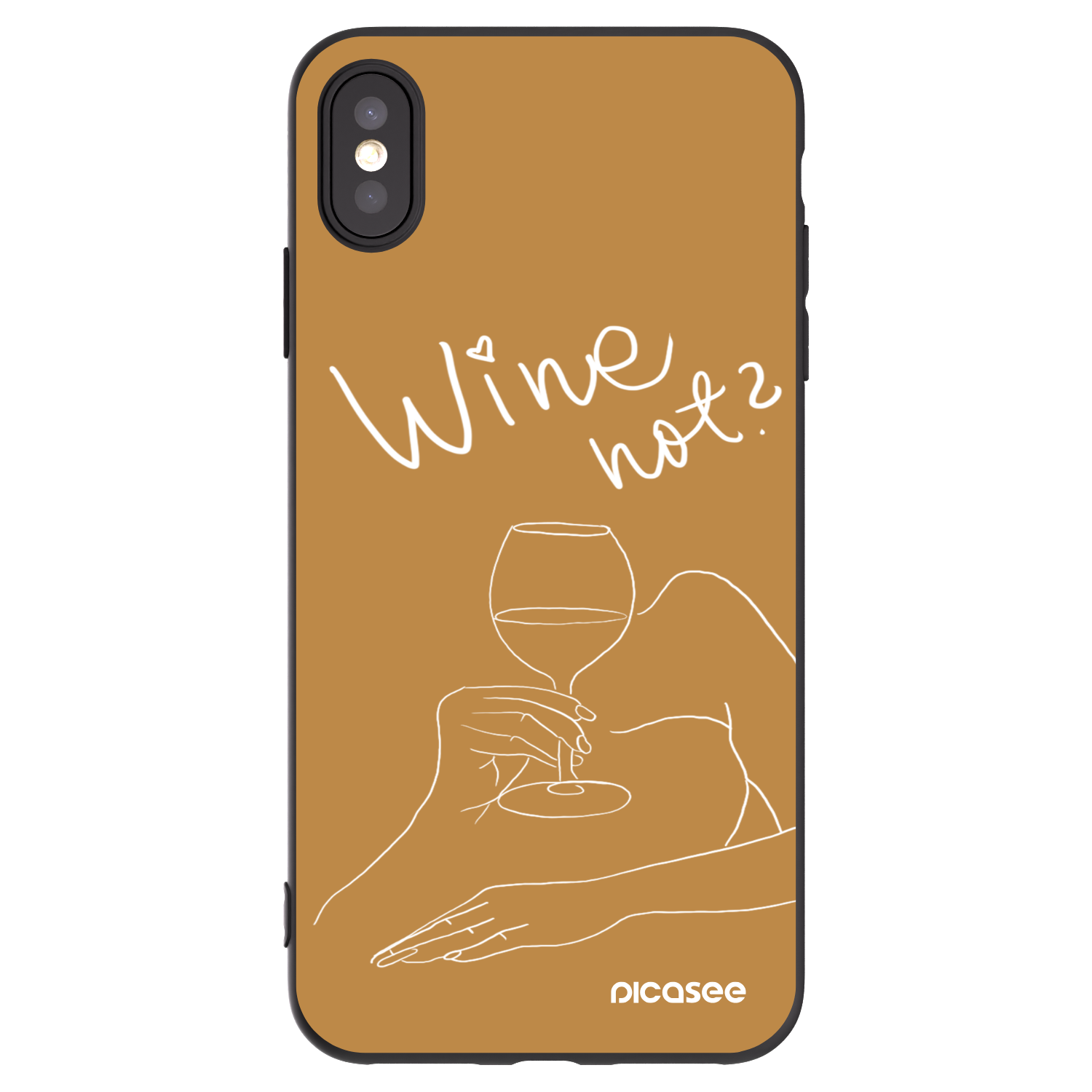 Picasee silikonowe czarne etui na Apple iPhone XS Max - Wine not