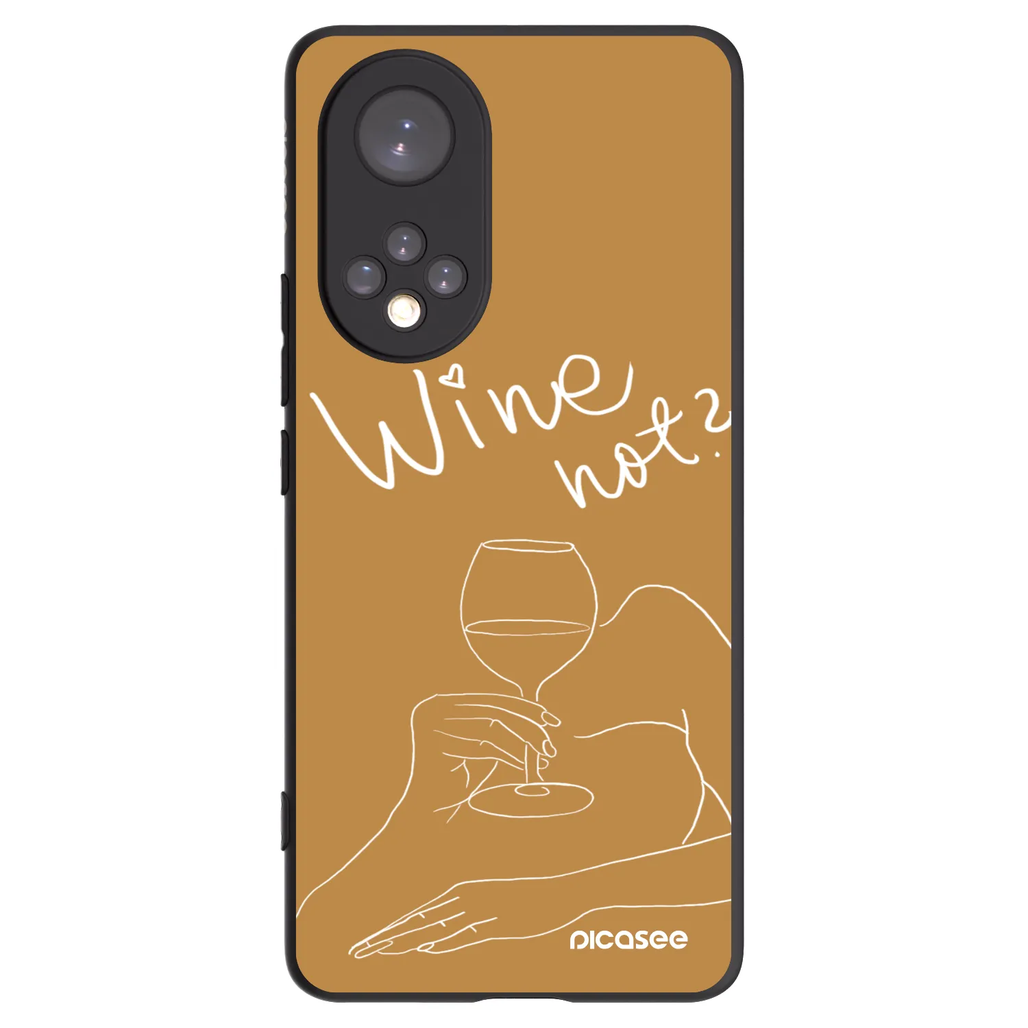 Picasee silikonowe czarne etui na Honor 50 5G - Wine not