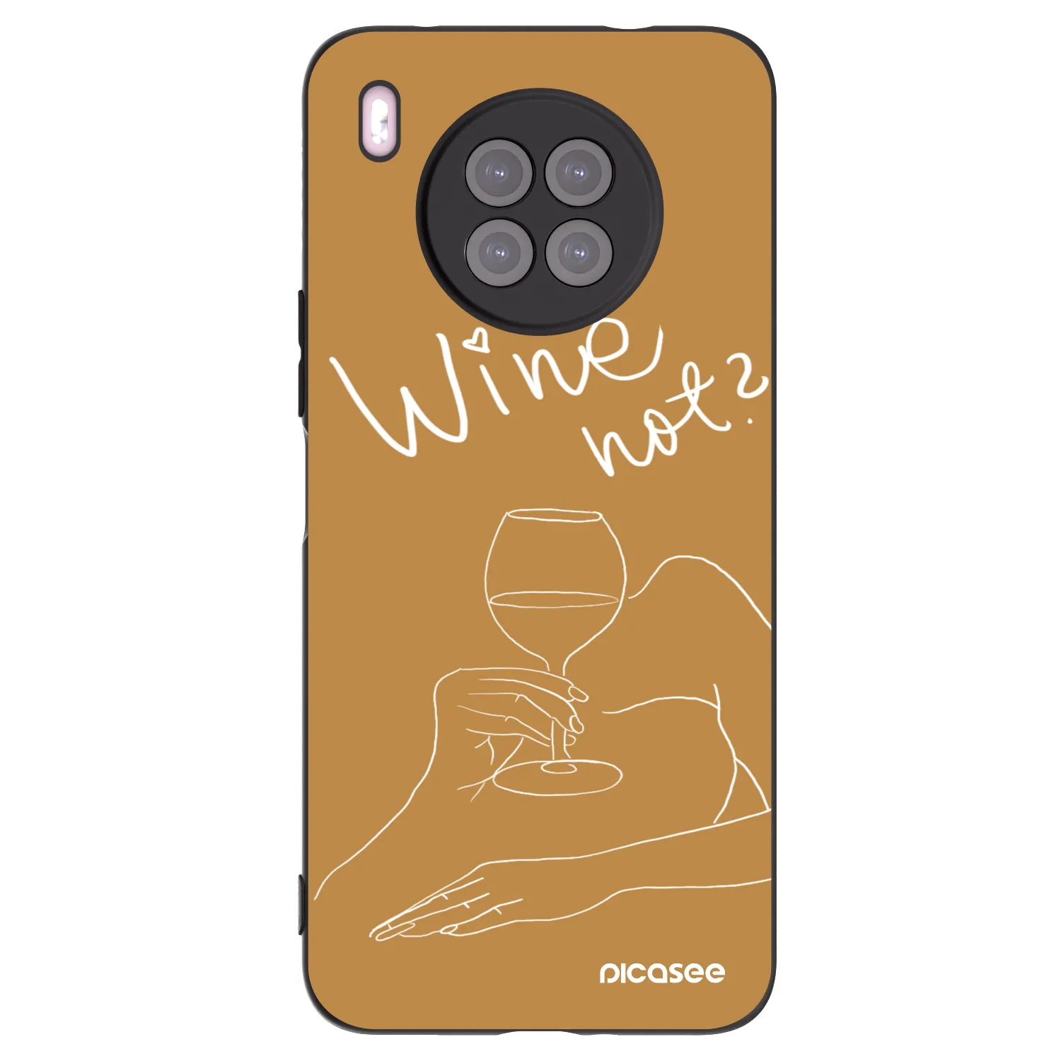 Picasee silikonowe czarne etui na Huawei Nova 8i - Wine not