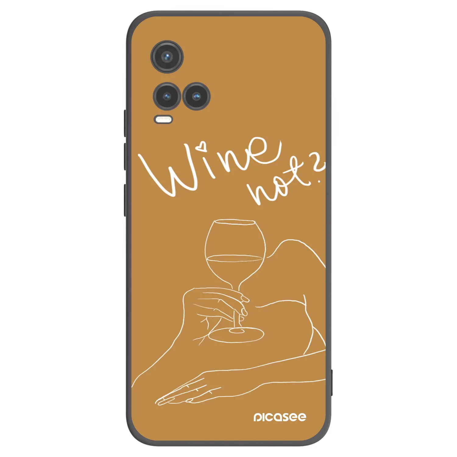 Picasee silikonowe czarne etui na Vivo Y33s - Wine not