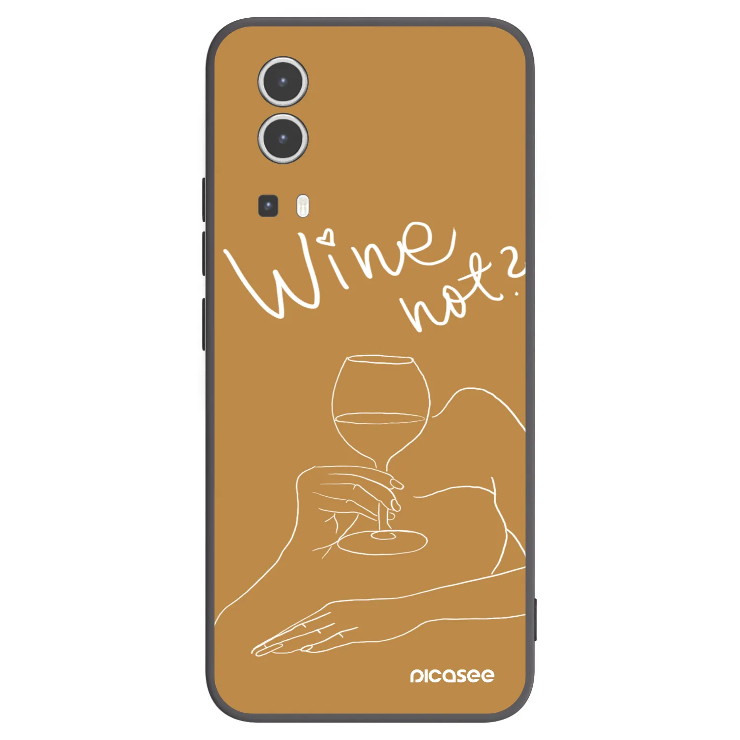 Picasee silikonowe czarne etui na Vivo Y72 5G - Wine not
