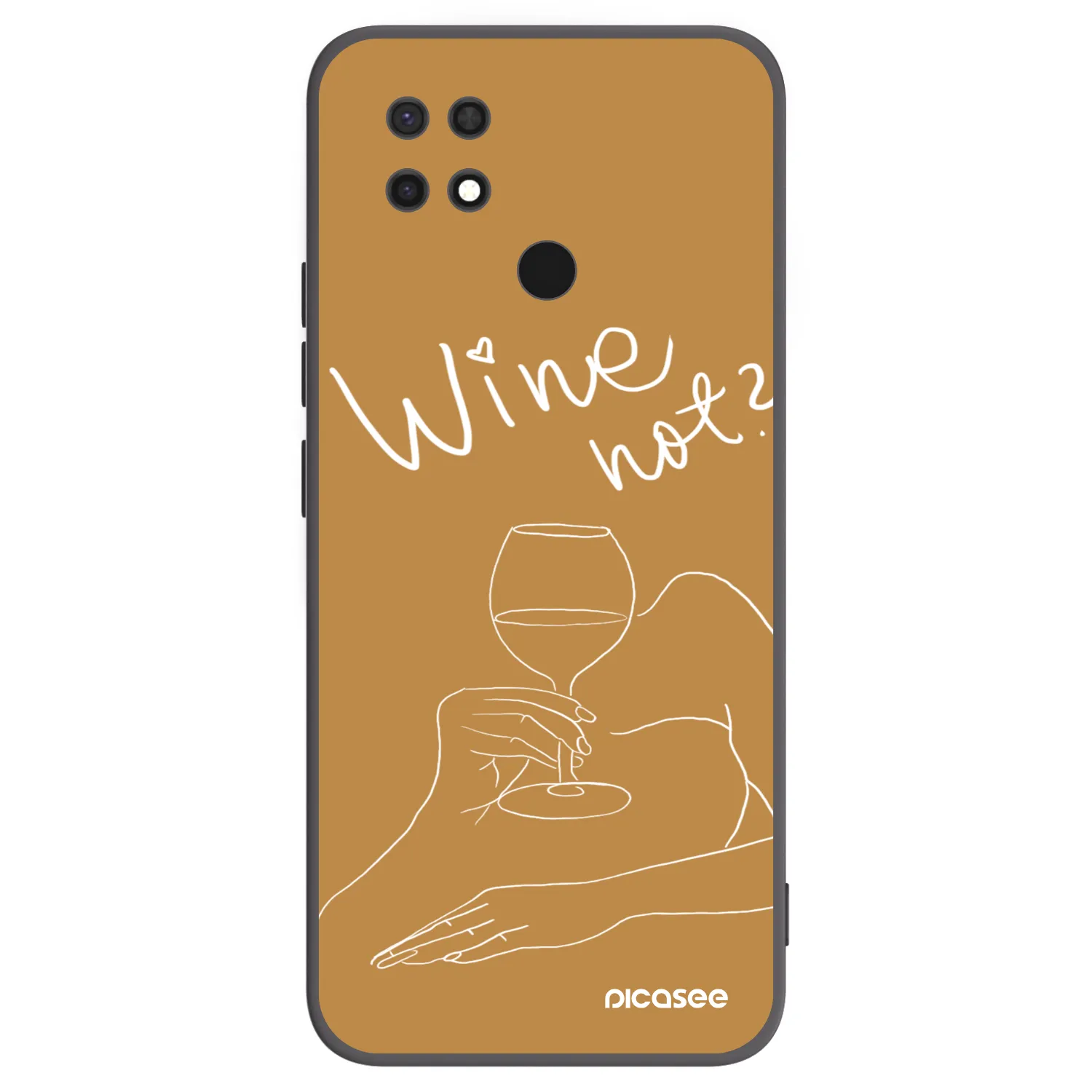 Picasee silikonowe czarne etui na Xiaomi Redmi 10C - Wine not