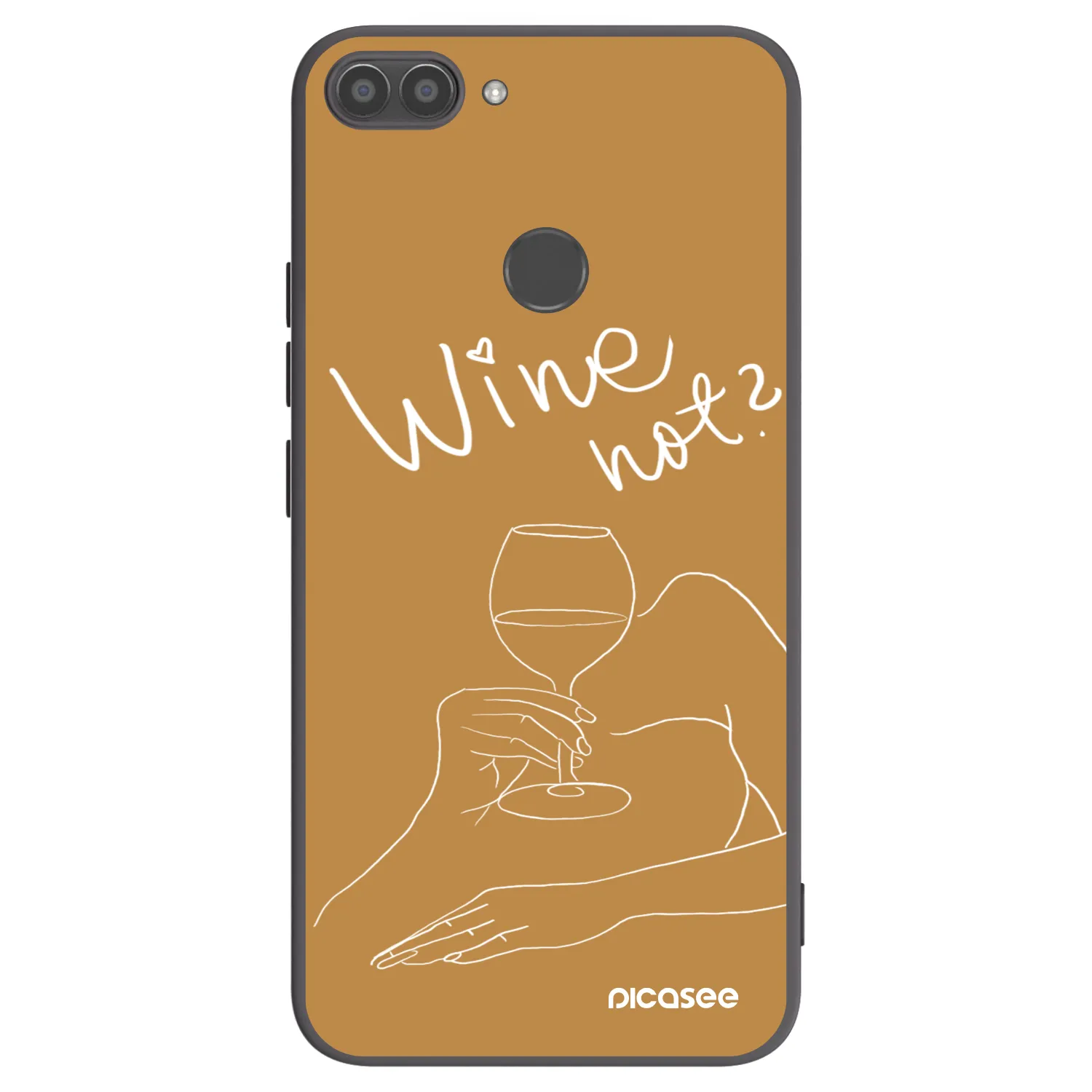 Picasee silikonowe czarne etui na Huawei P Smart - Wine not