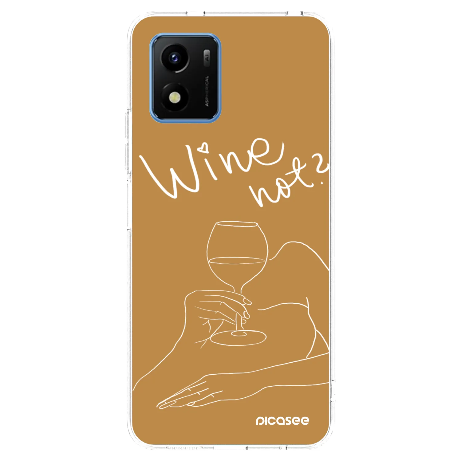 Picasee silikonowe przeźroczyste etui na Vivo Y01 - Wine not
