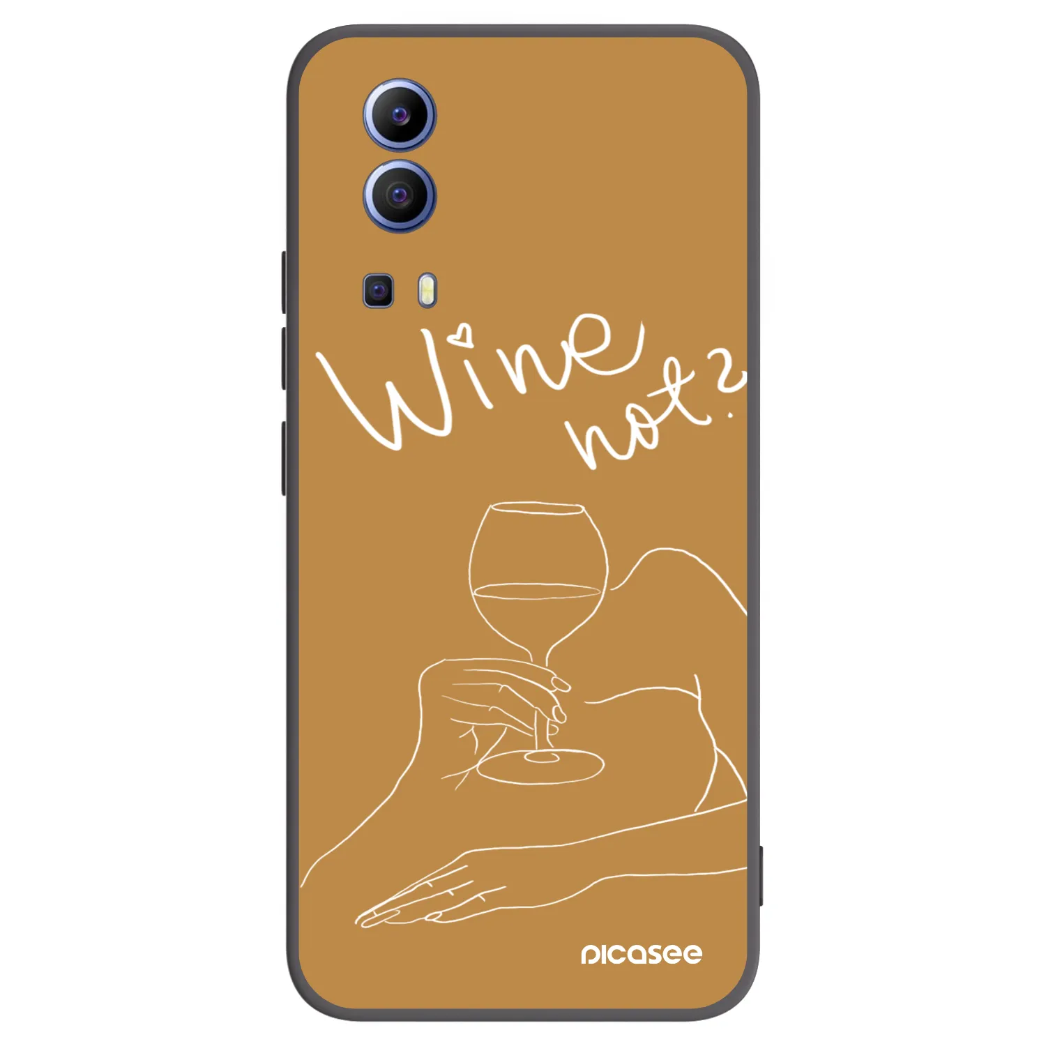 Picasee silikonowe czarne etui na Vivo Y52 5G - Wine not