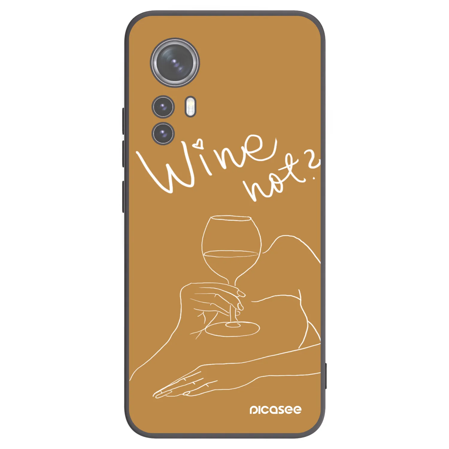 Picasee silikonowe czarne etui na Xiaomi 12X - Wine not
