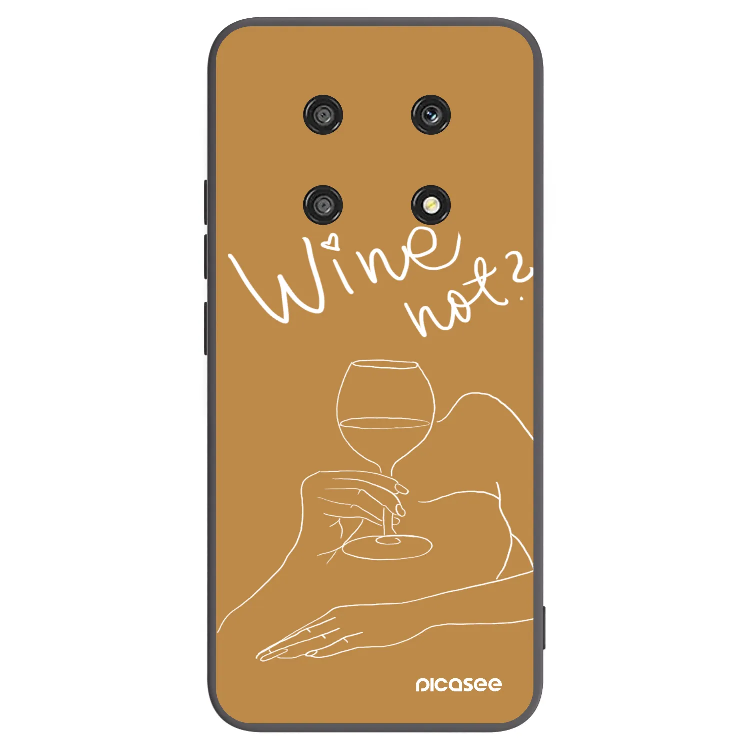 Picasee silikonowe czarne etui na Honor Magic4 Lite 5G - Wine not