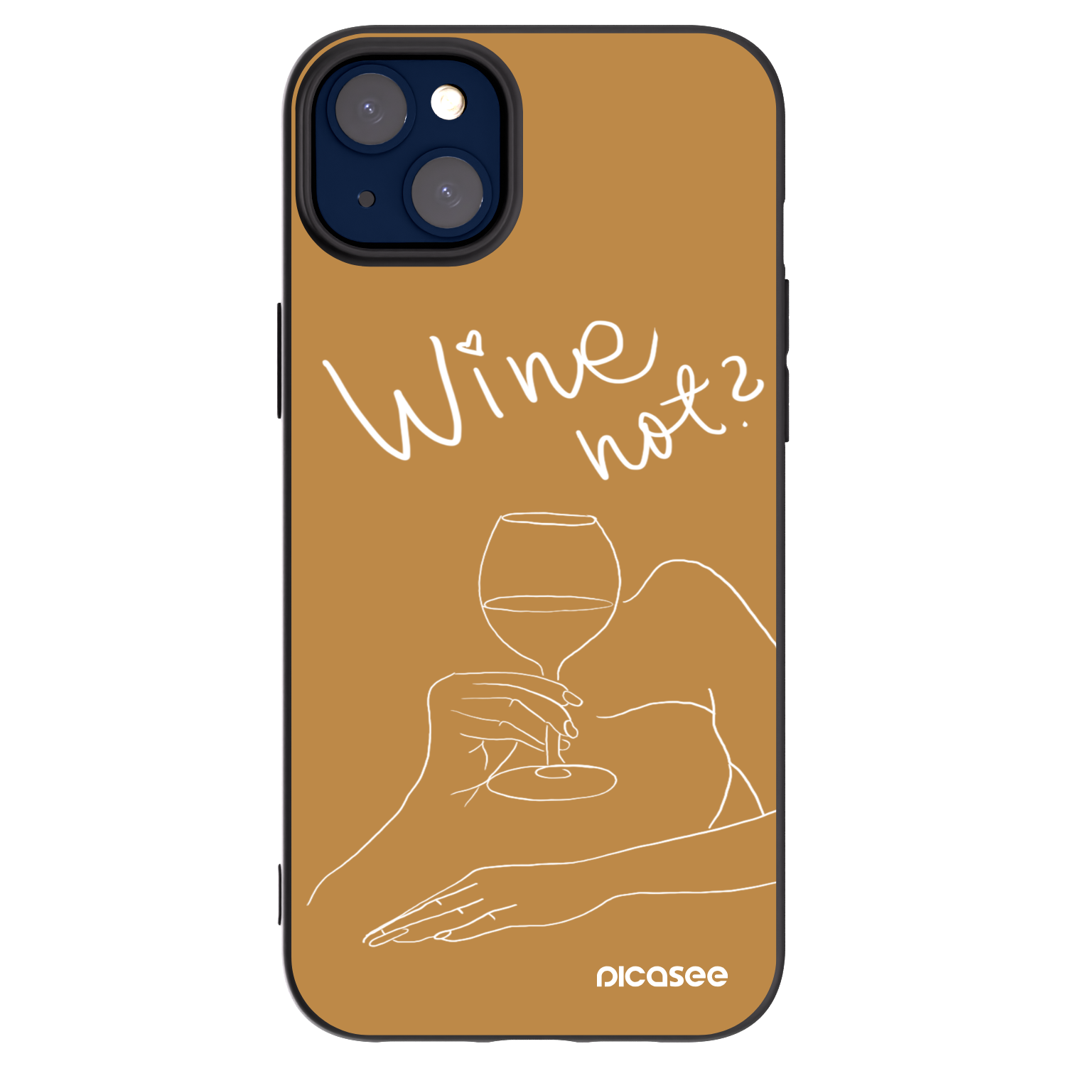 Picasee silikonowe czarne etui na Apple iPhone 14 Plus - Wine not