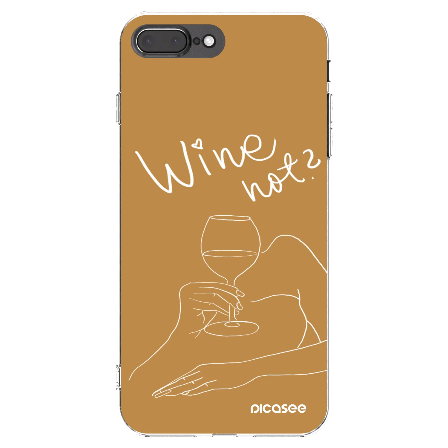 Picasee silikonowe przeźroczyste etui na Apple iPhone 8 Plus - Wine not
