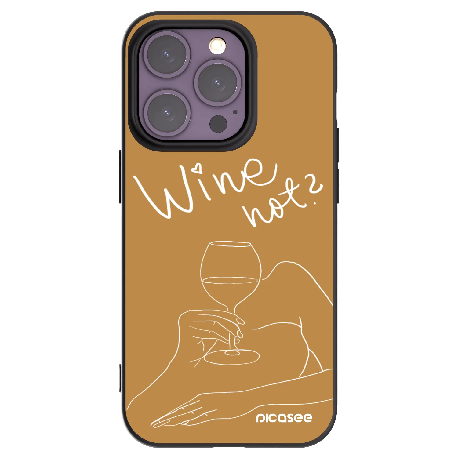 Picasee silikonowe czarne etui na Apple iPhone 14 Pro - Wine not