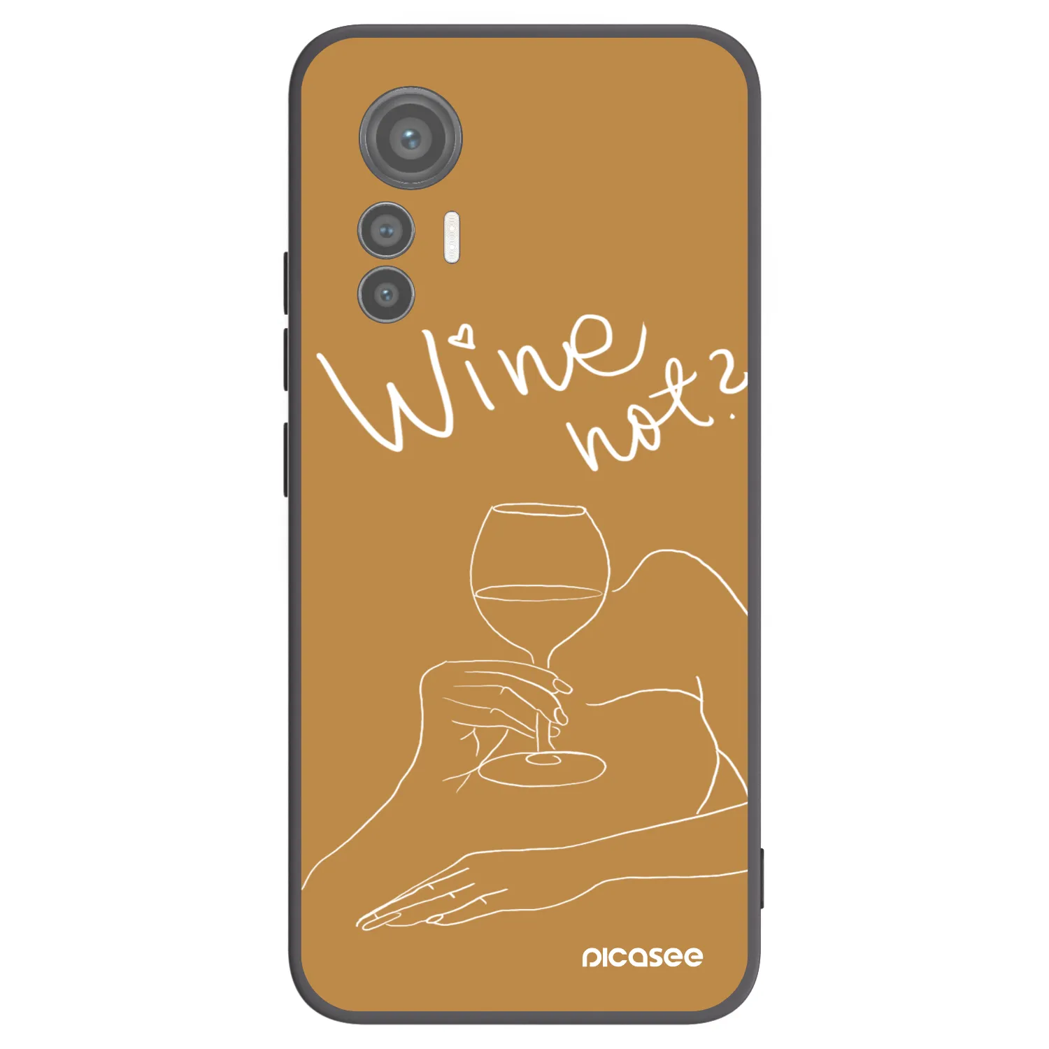 Picasee silikonowe czarne etui na Xiaomi 12 Lite - Wine not