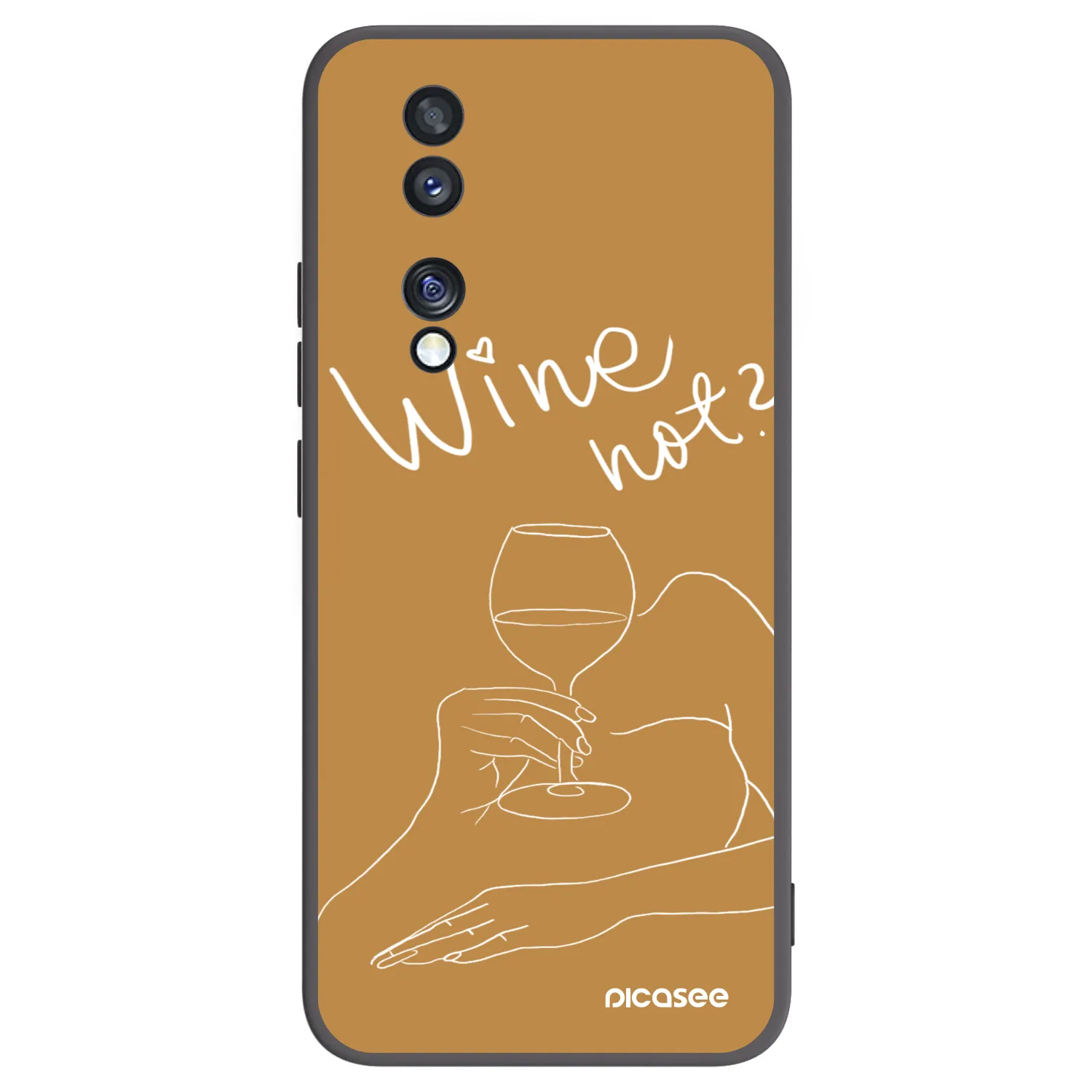 Picasee silikonowe czarne etui na Honor 70 - Wine not