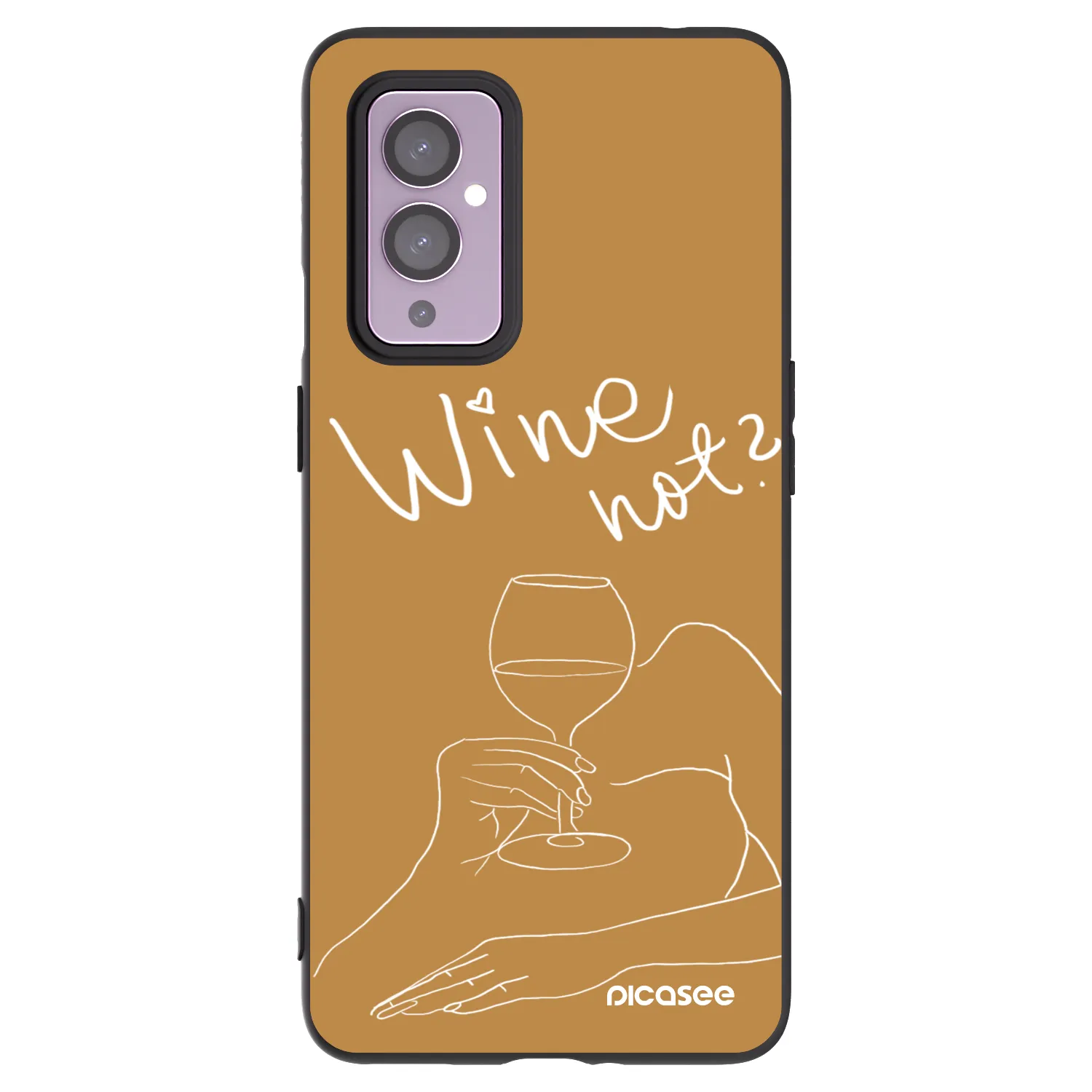 Picasee silikonowe czarne etui na OnePlus 9 - Wine not