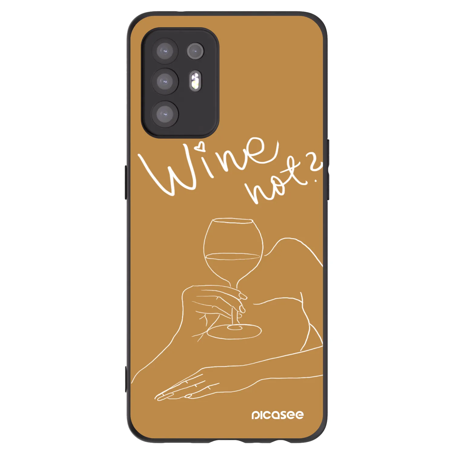 Picasee silikonowe czarne etui na OPPO A94 5G - Wine not