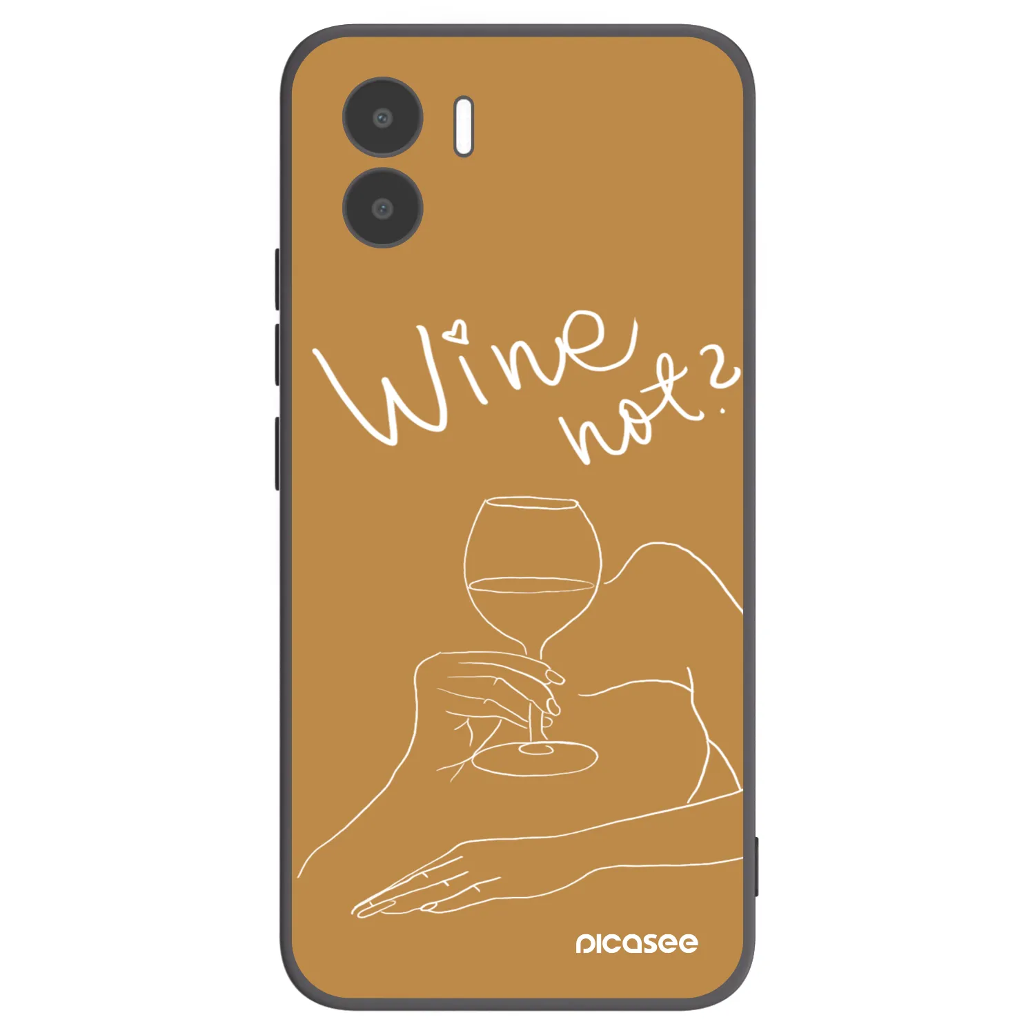 Picasee silikonowe czarne etui na Xiaomi Redmi A1 - Wine not