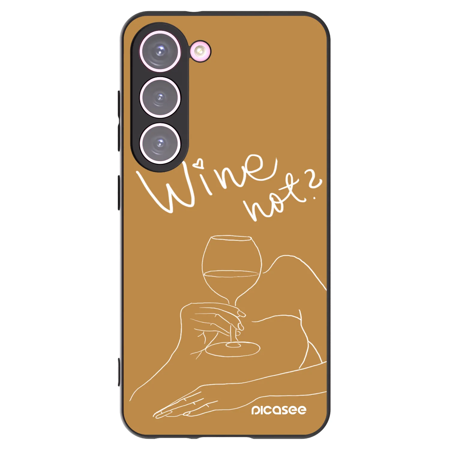 Picasee silikonowe czarne etui na Samsung Galaxy S23 5G - Wine not