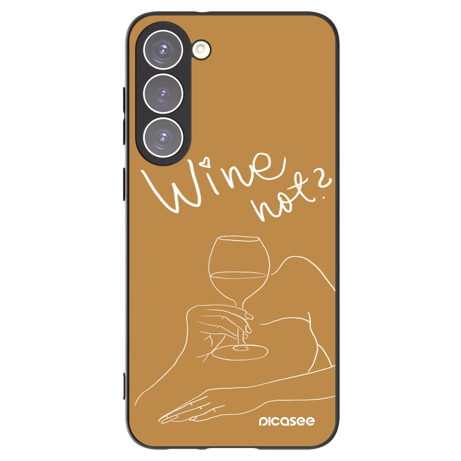 Picasee silikonowe czarne etui na Samsung Galaxy S23+ 5G - Wine not