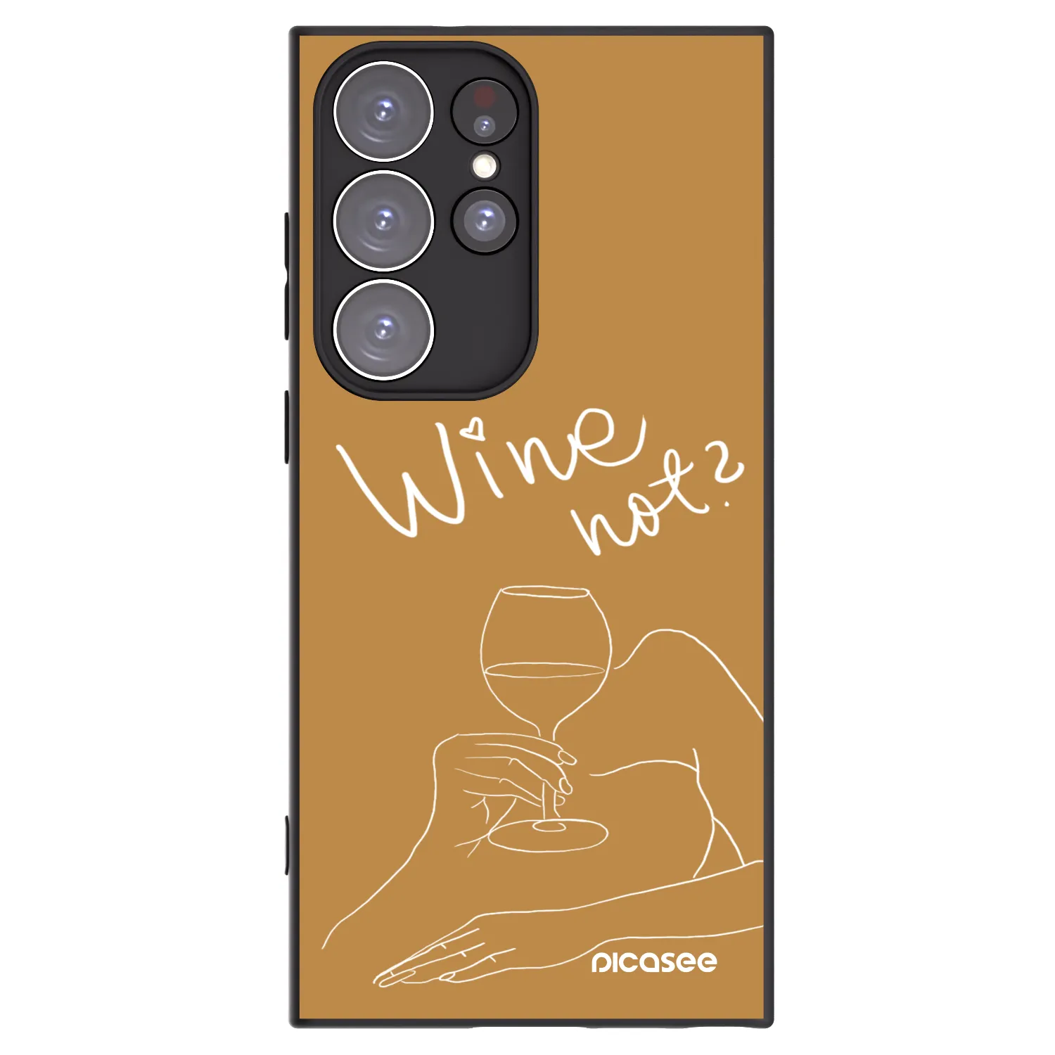 Picasee silikonowe czarne etui na Samsung Galaxy S23 Ultra 5G - Wine not