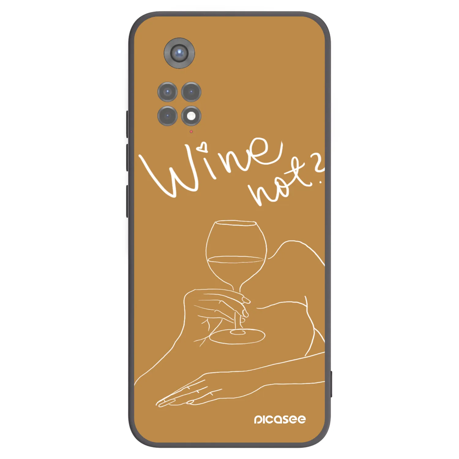 Picasee silikonowe czarne etui na Xiaomi Redmi Note 11S 5G - Wine not
