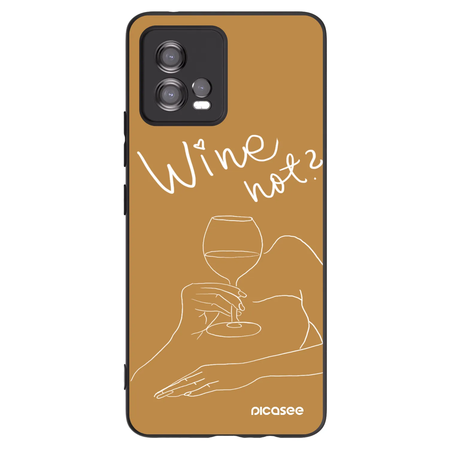 Picasee silikonowe czarne etui na Motorola Moto G72 - Wine not