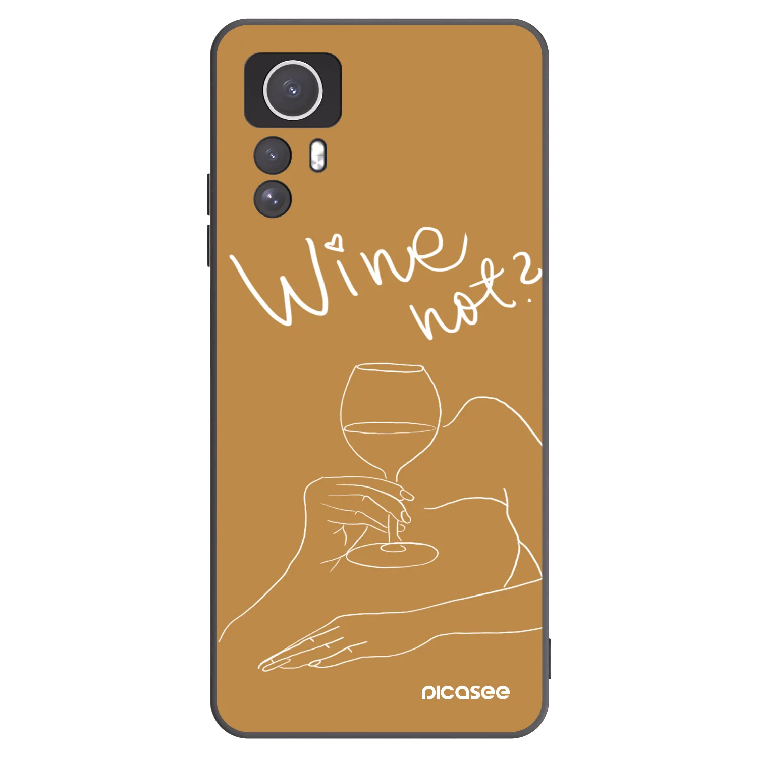 Picasee silikonowe czarne etui na Xiaomi Redmi Note 12S - Wine not