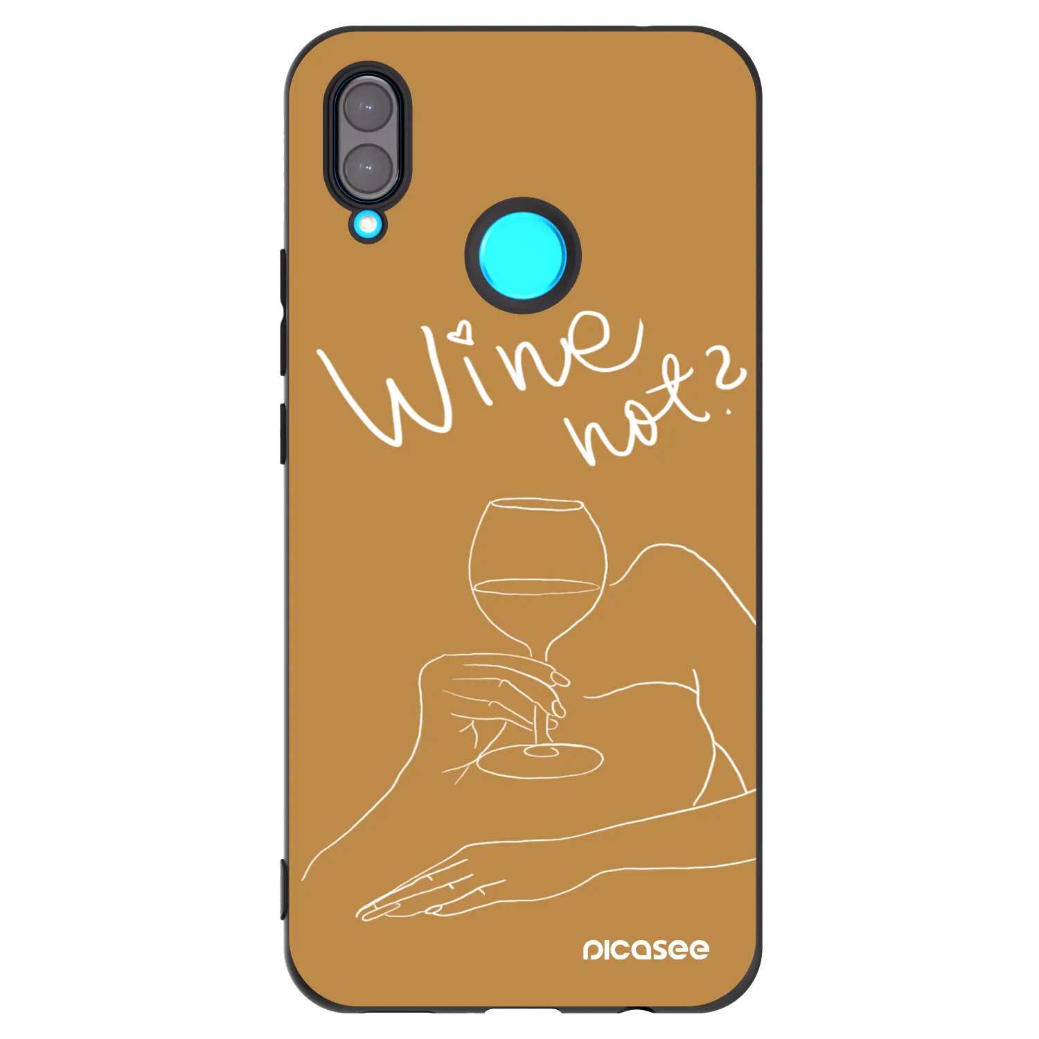 Picasee silikonowe czarne etui na Huawei Nova 3i - Wine not