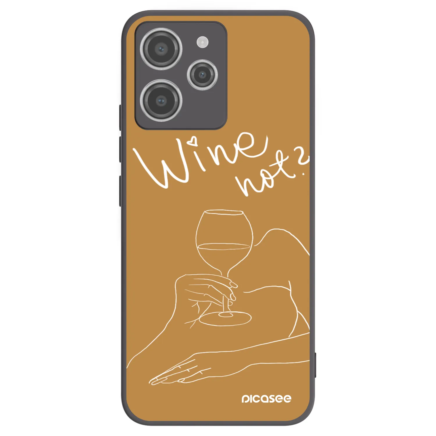 Picasee silikonowe czarne etui na Xiaomi Redmi 12 4G - Wine not