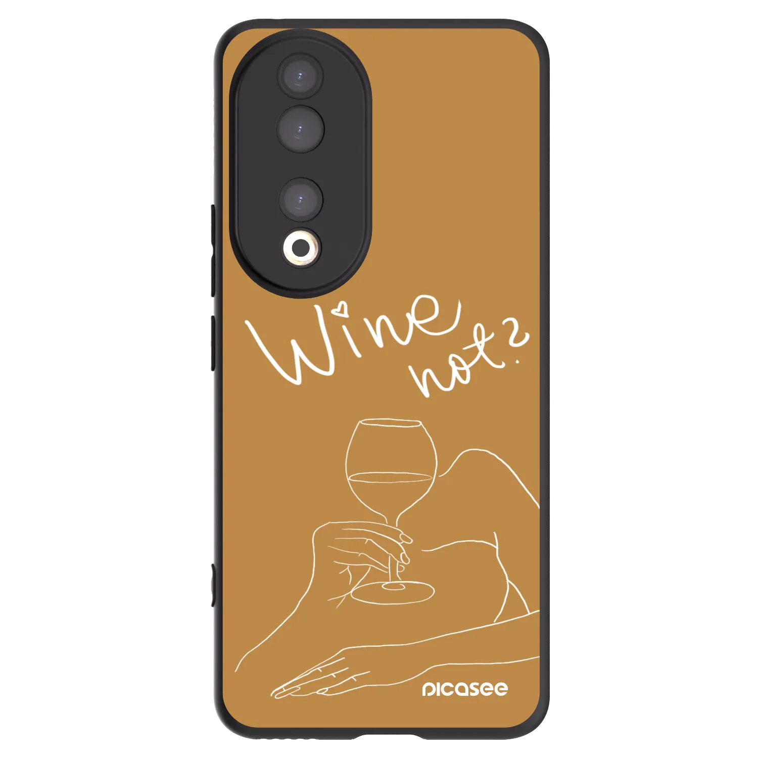 Picasee silikonowe czarne etui na Honor 90 5G - Wine not
