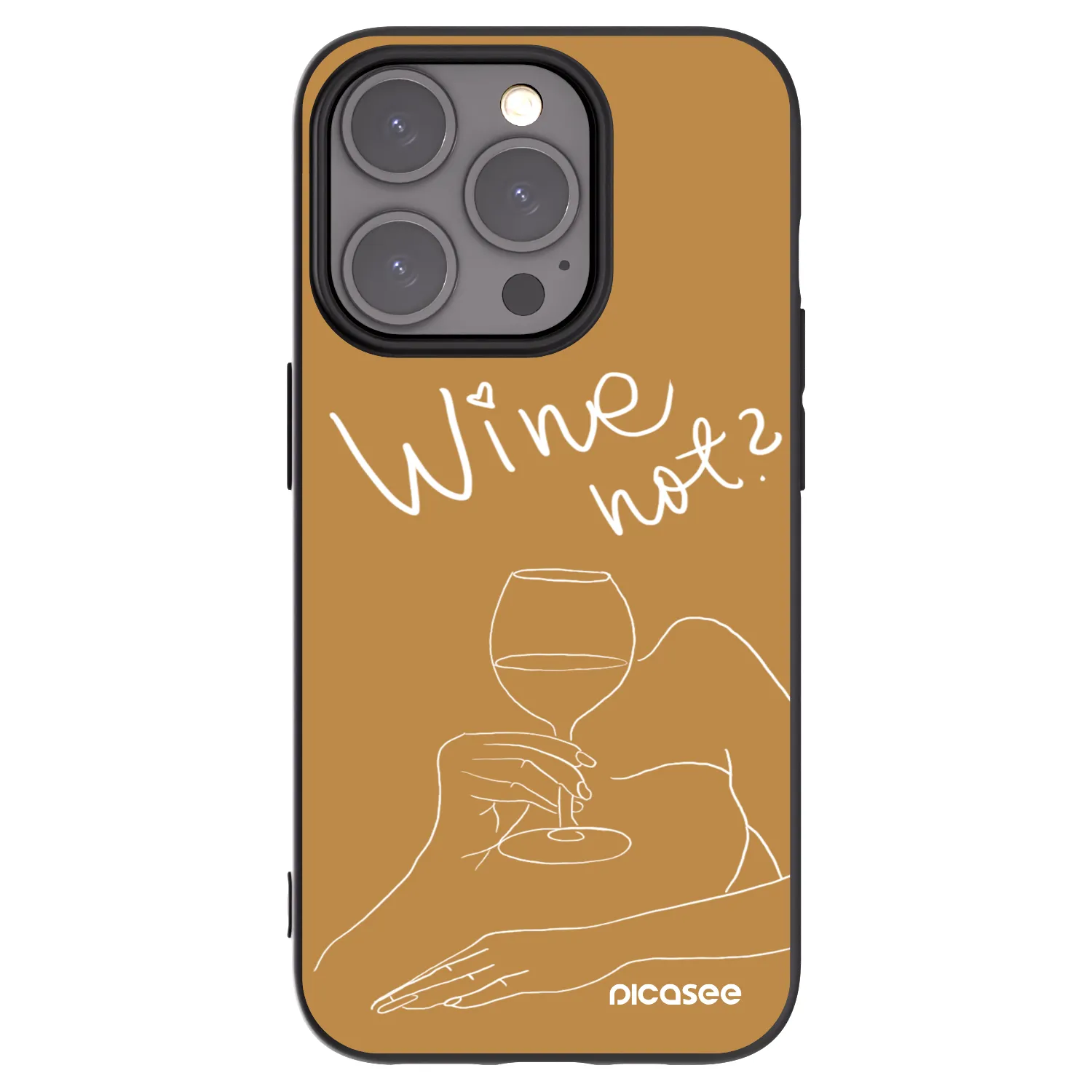 Picasee silikonowe czarne etui na Apple iPhone 15 Pro - Wine not