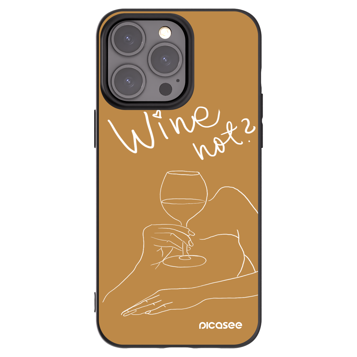 Picasee silikonowe czarne etui na Apple iPhone 15 Pro Max - Wine not