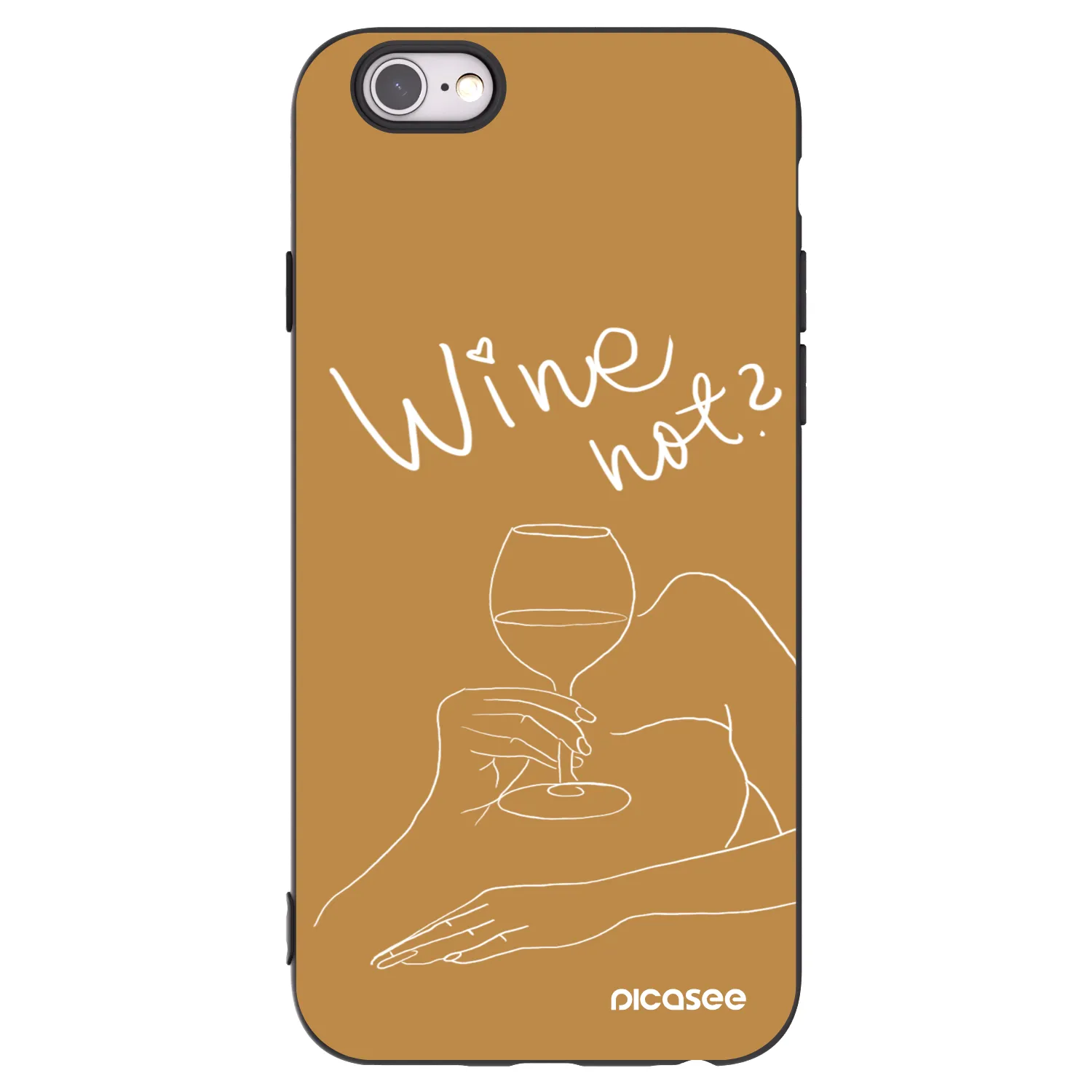 Picasee silikonowe czarne etui na Apple iPhone 6/6S - Wine not